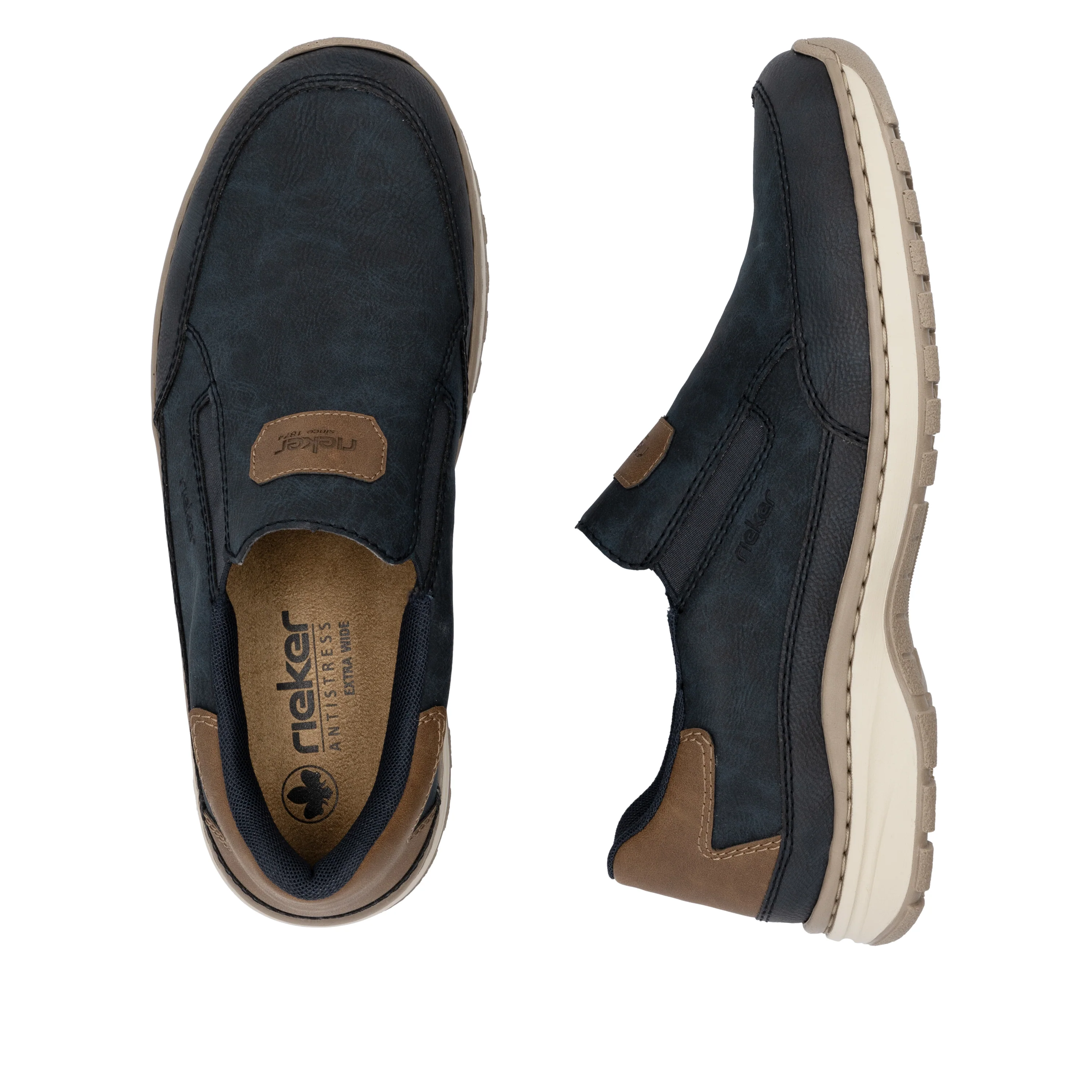 Rieker Men's Casual Slip-on Shoe - Blue | 03365-14 - Image 17