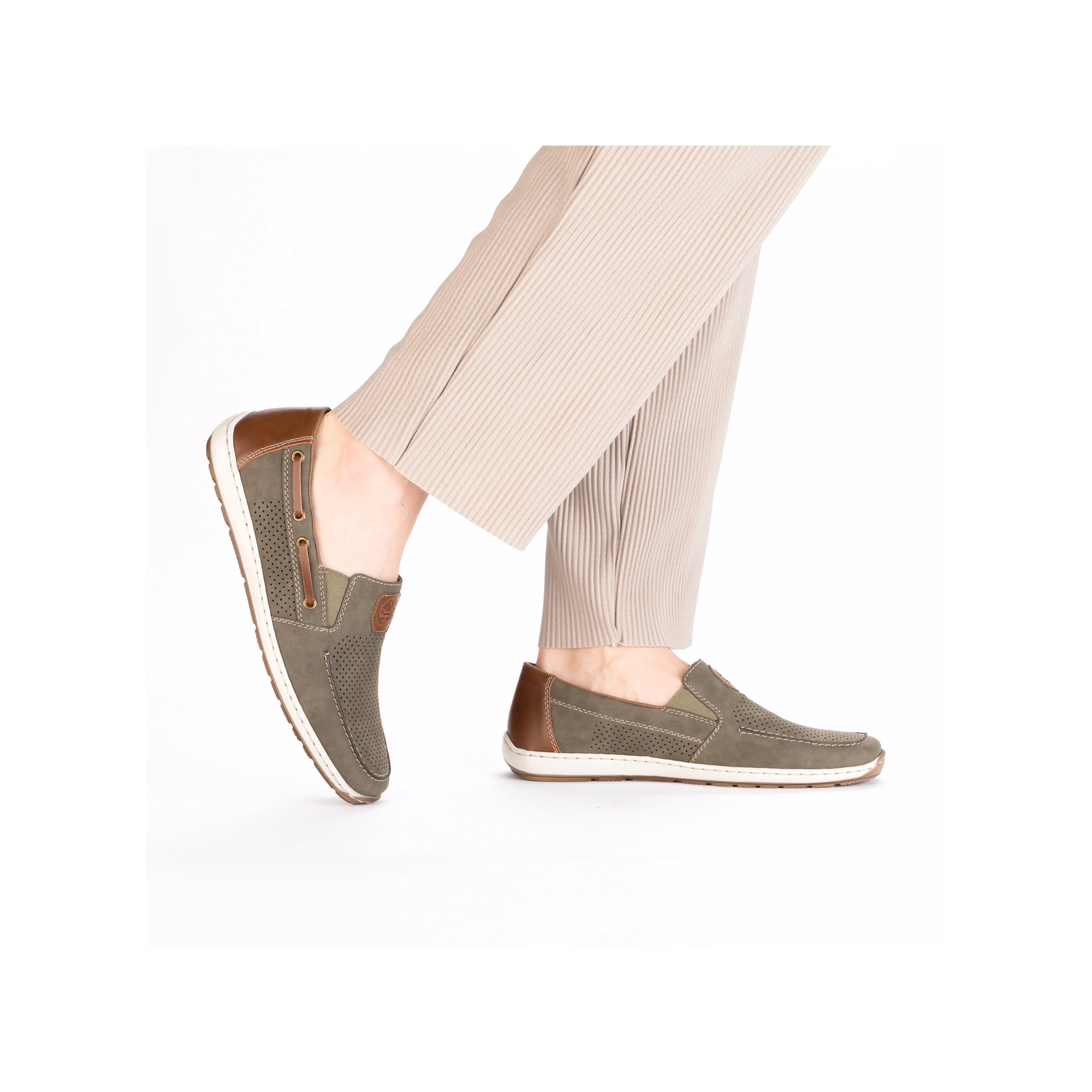 Rieker Men's Deck Shoe - Green | 08866-54 - Image 11