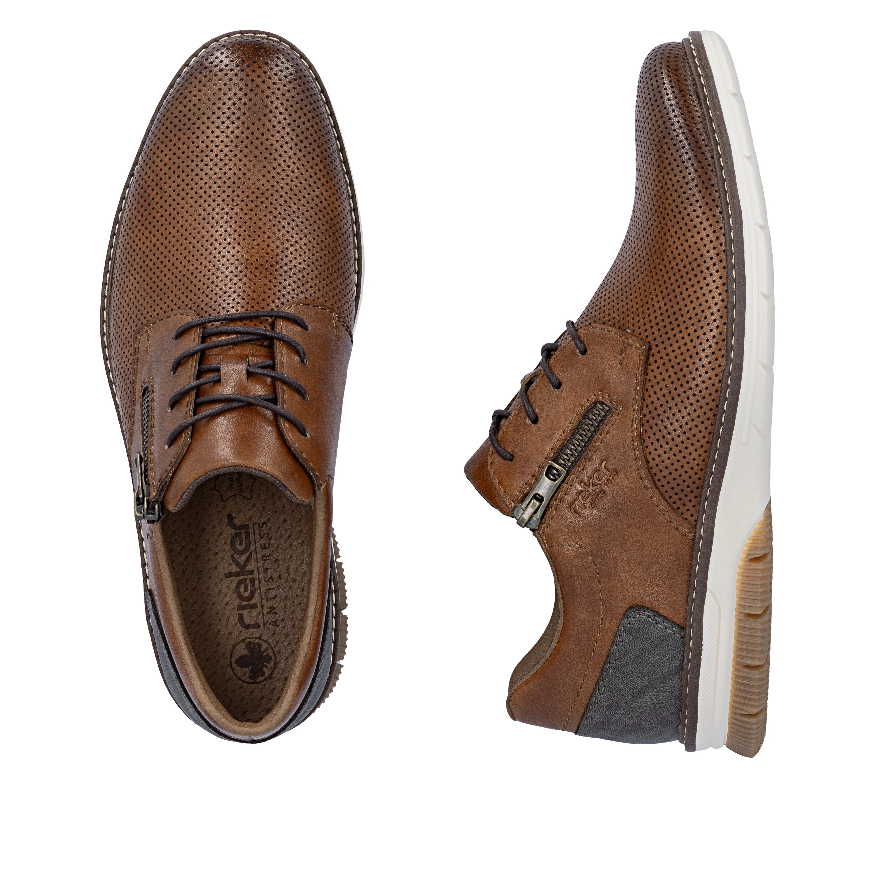 Rieker Men's Casual Lace-up Shoe - Brown | 14412-24 - Image 18