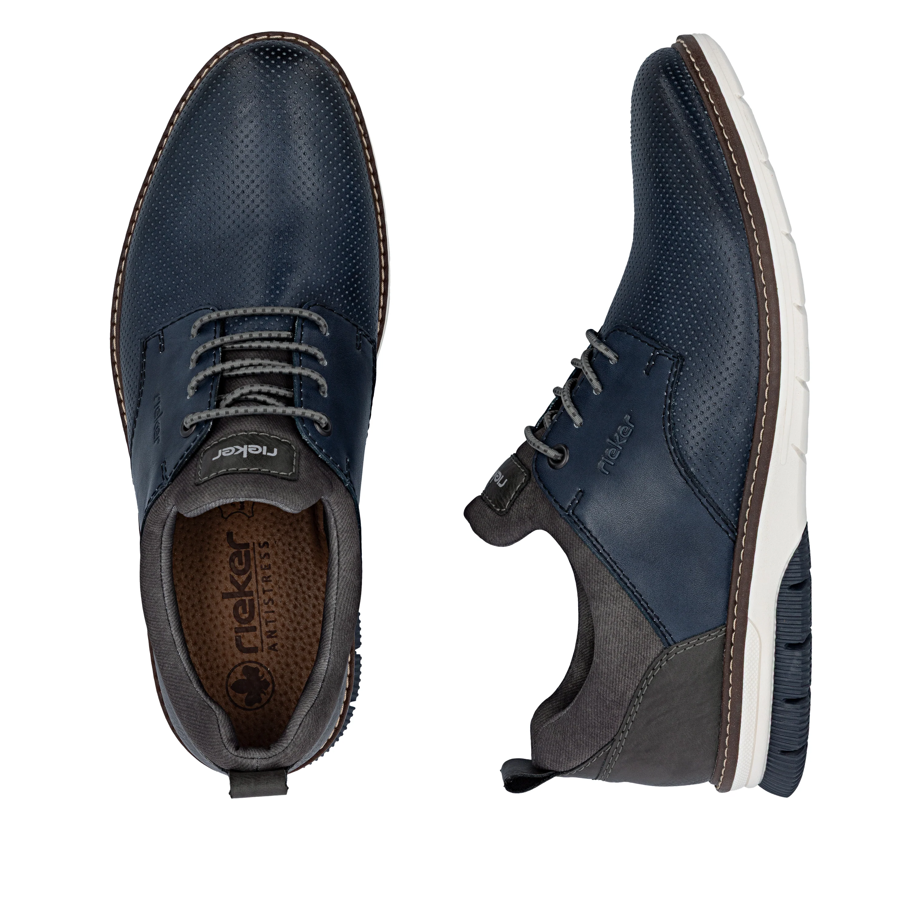 Rieker Men's Casual Lace-up Shoe - Blue | 14450-16 - Image 18