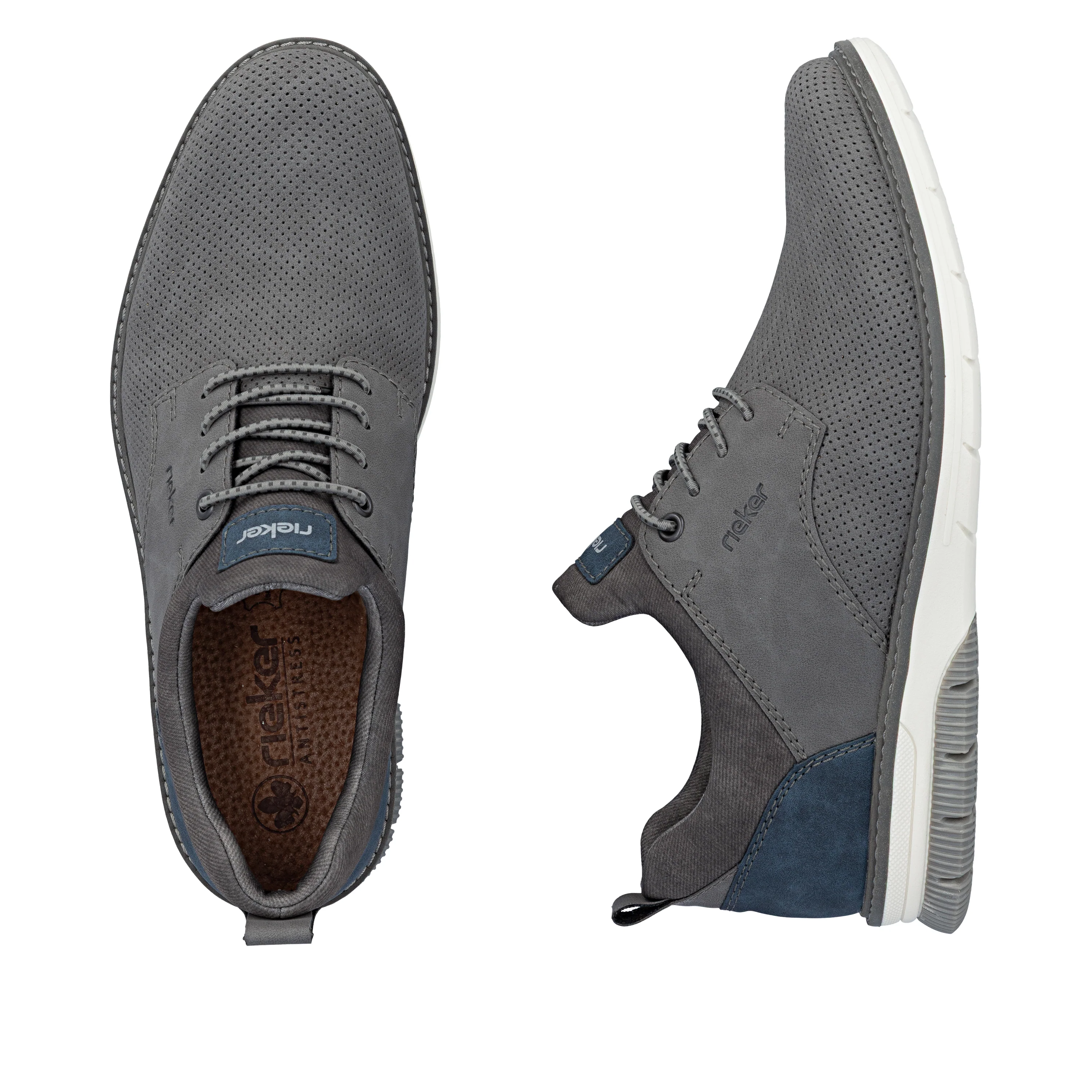 Rieker Men's Casual Lace-up Shoe - Grey | 14450-42 - Image 18