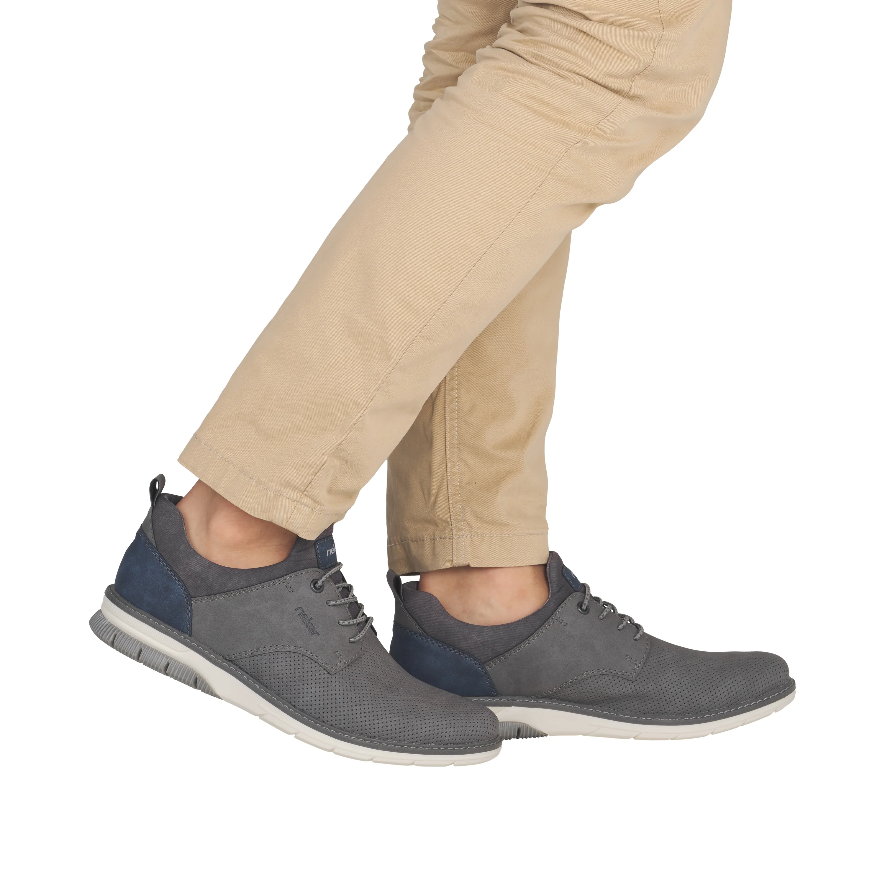 Rieker Men's Casual Lace-up Shoe - Grey | 14450-42 - Image 19