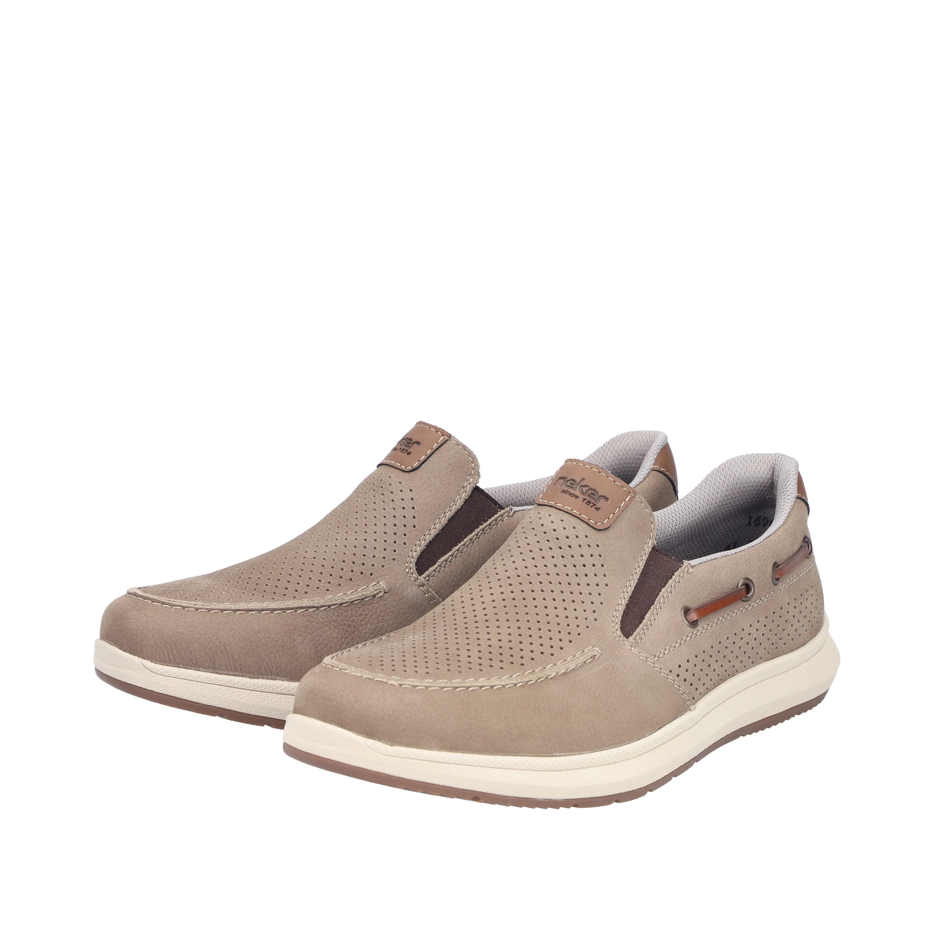 Rieker Men's Comfort Slip-on Shoe - Beige | 16968-64 - Image 15