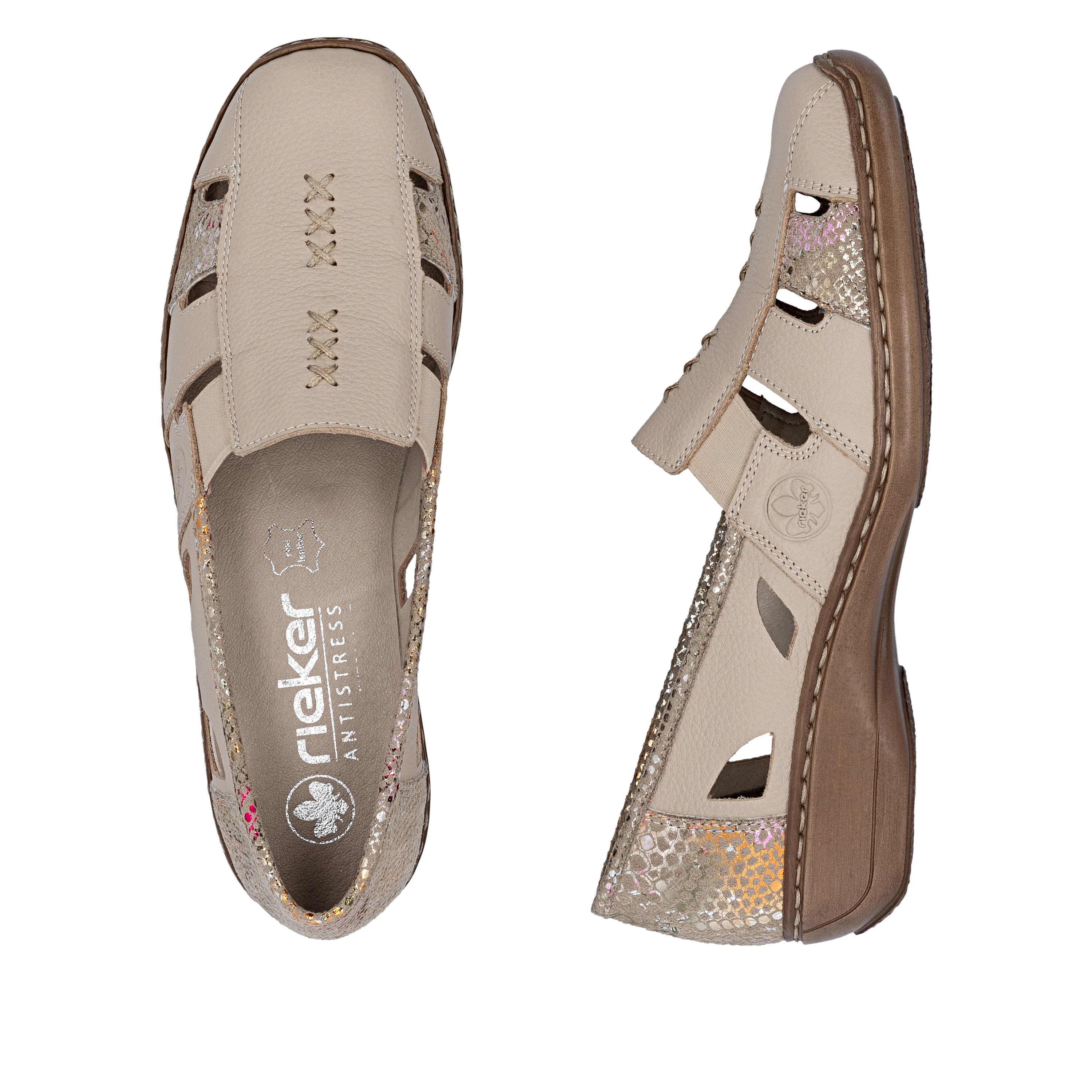Rieker Women's Casual Slip-on Shoe - Beige | 41385-63 - Image 17