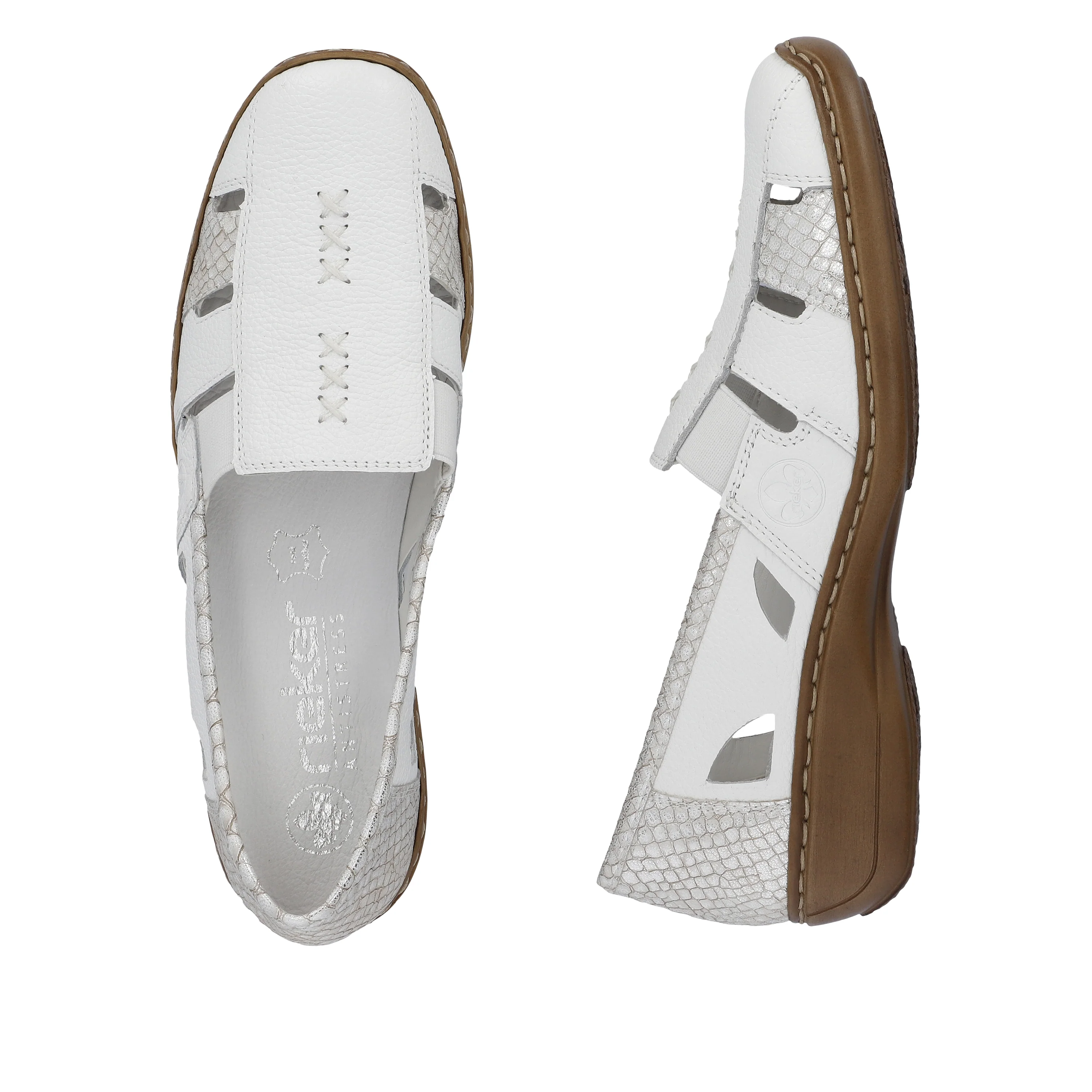 Rieker Women's Casual Slip-on Shoe - White | 41385-80 - Image 14