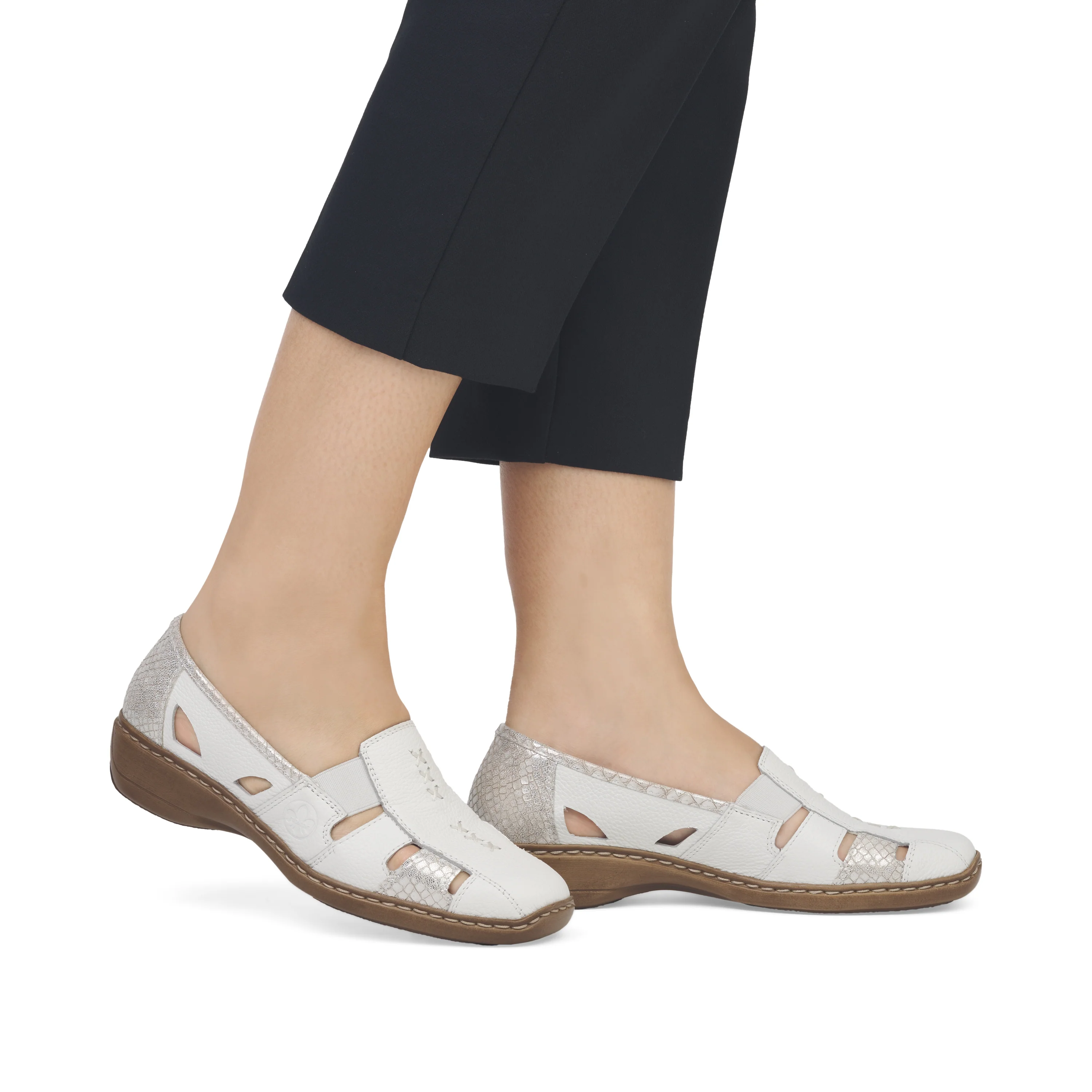 Rieker Women's Casual Slip-on Shoe - White | 41385-80 - Image 15