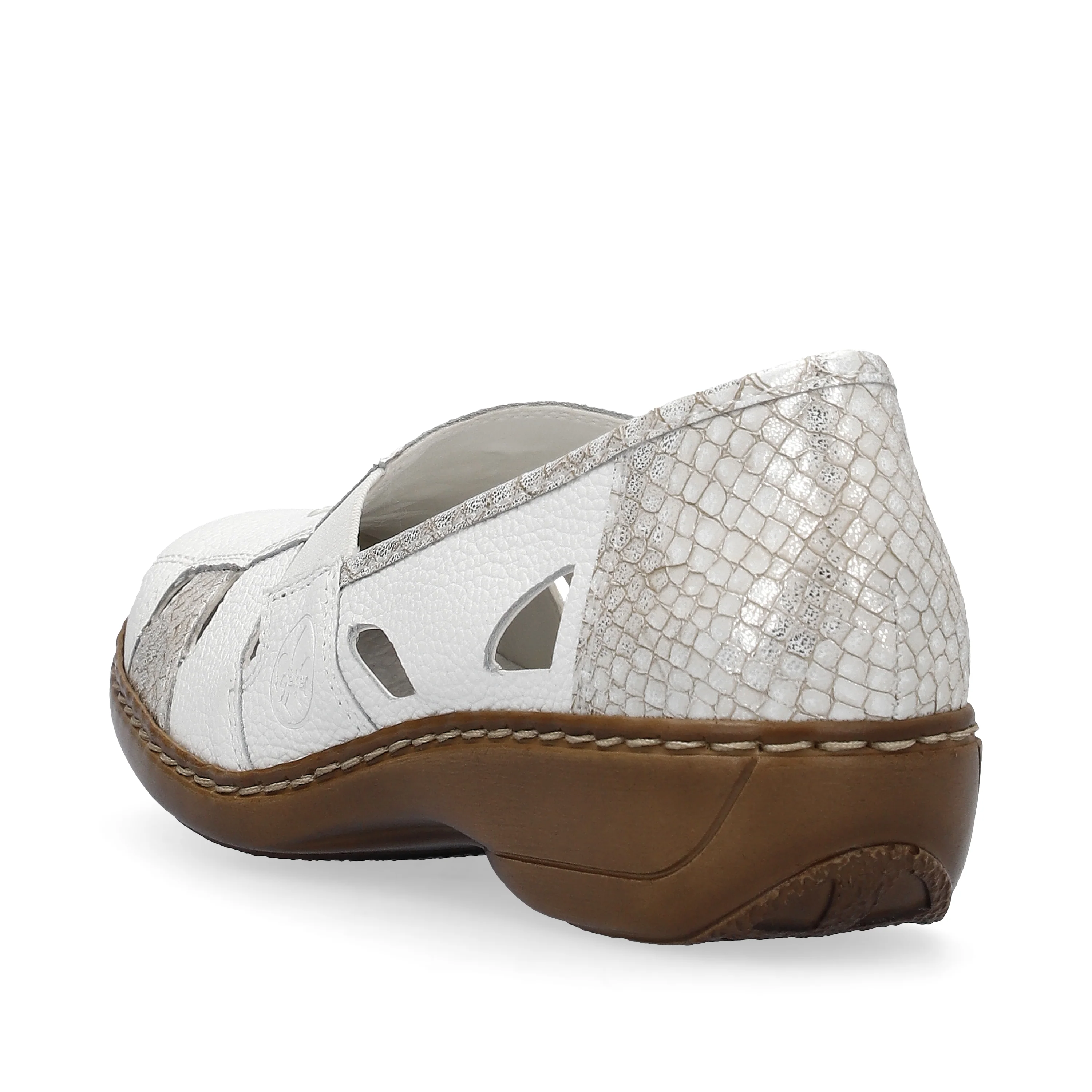Rieker Women's Casual Slip-on Shoe - White | 41385-80 - Image 4