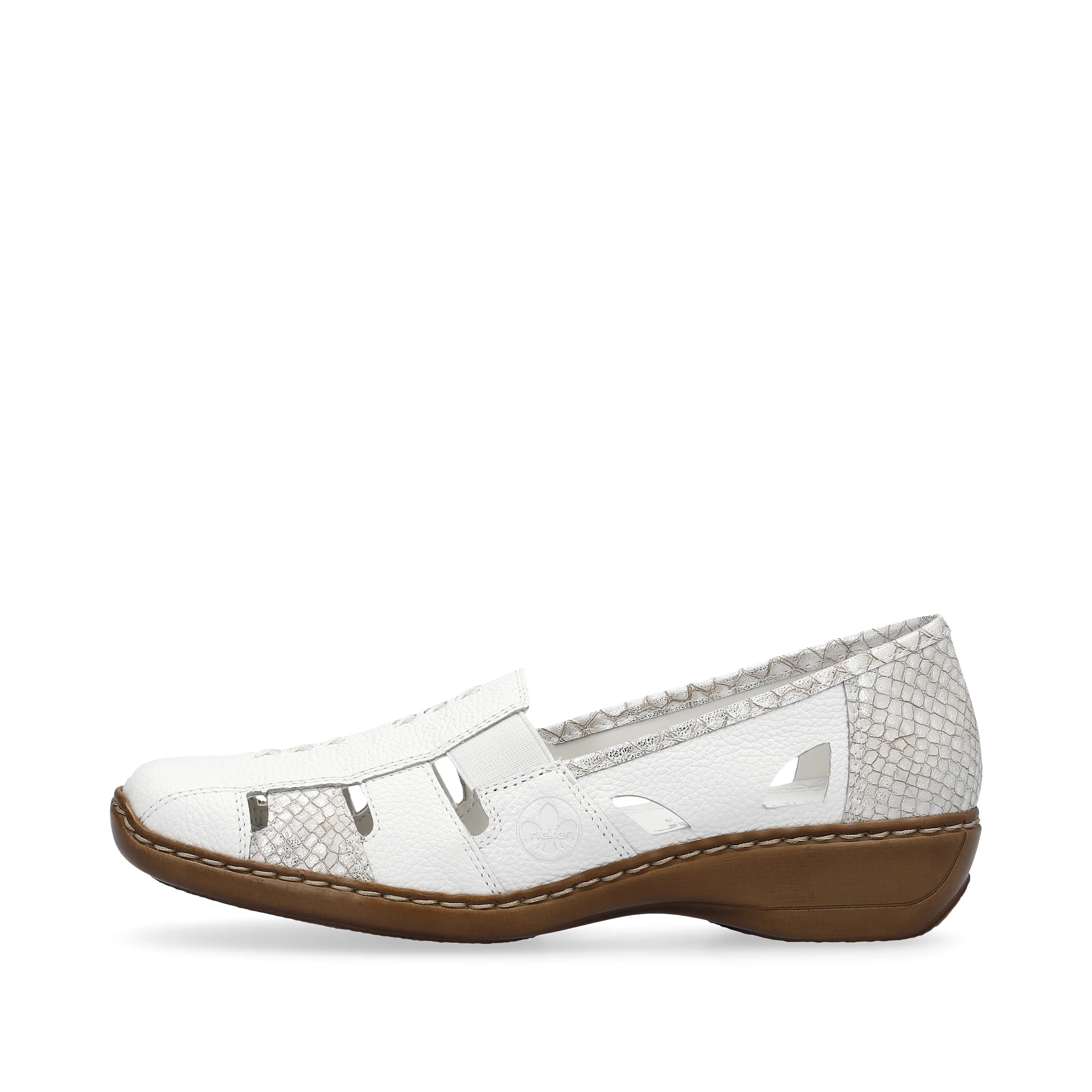 Rieker Women's Casual Slip-on Shoe - White | 41385-80 - Image 6