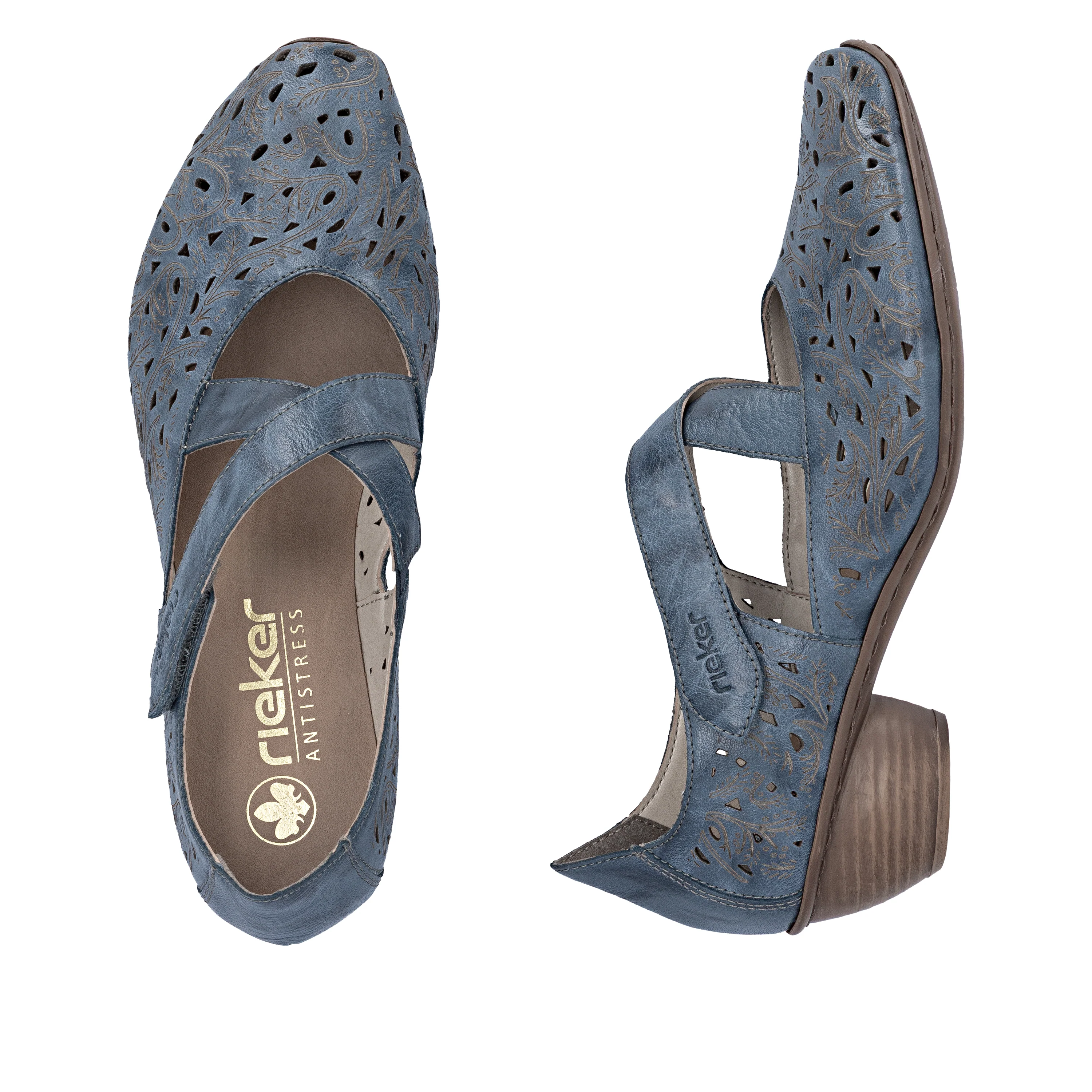 Rieker Women's Mary Jane Shoe - Blue | 43773-12 - Image 18