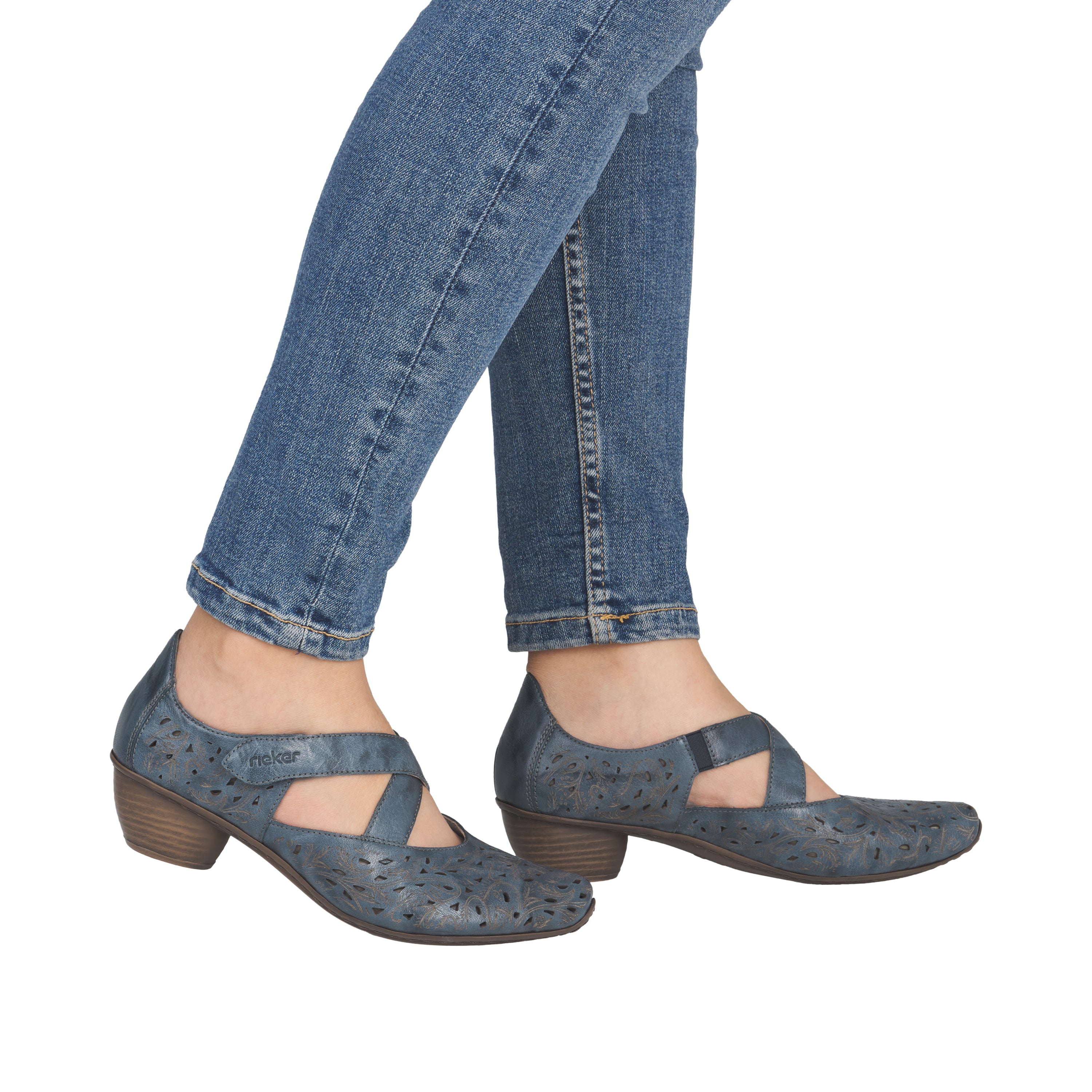 Rieker Women's Mary Jane Shoe - Blue | 43773-12 - Image 19