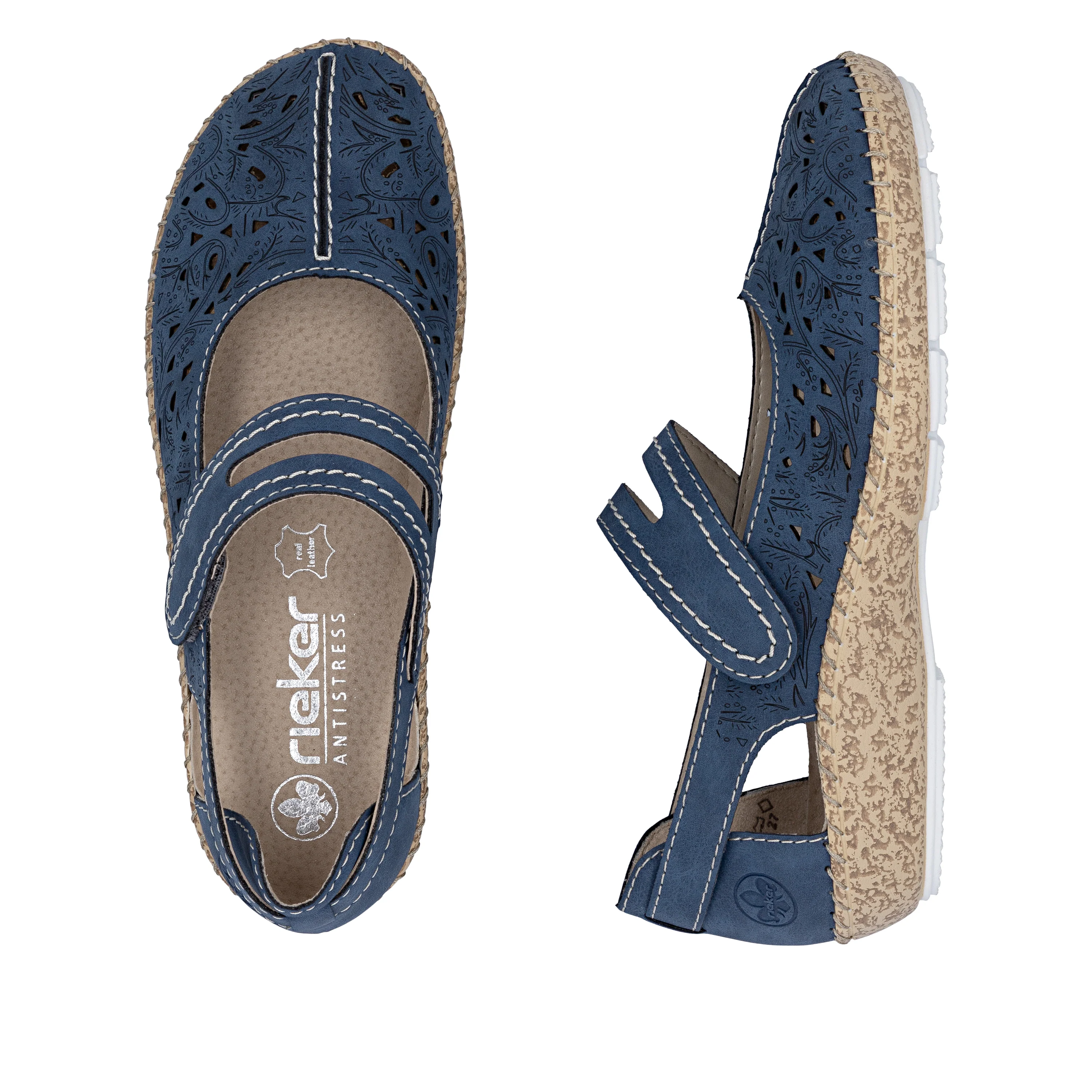 Rieker Women's Mary Jane Shoe - Blue | 44872-14 - Image 17