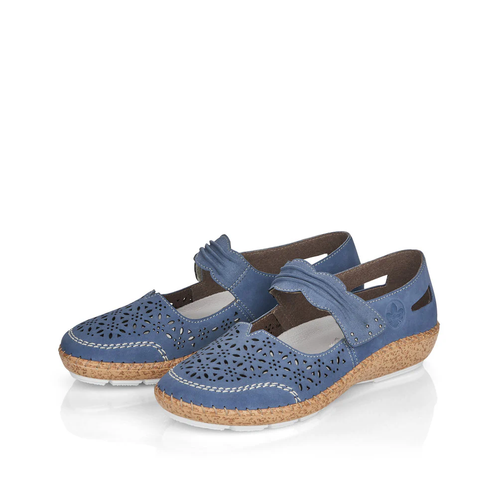 Rieker Women's Mary Jane Shoe - Blue | 44896-15 - Image 7