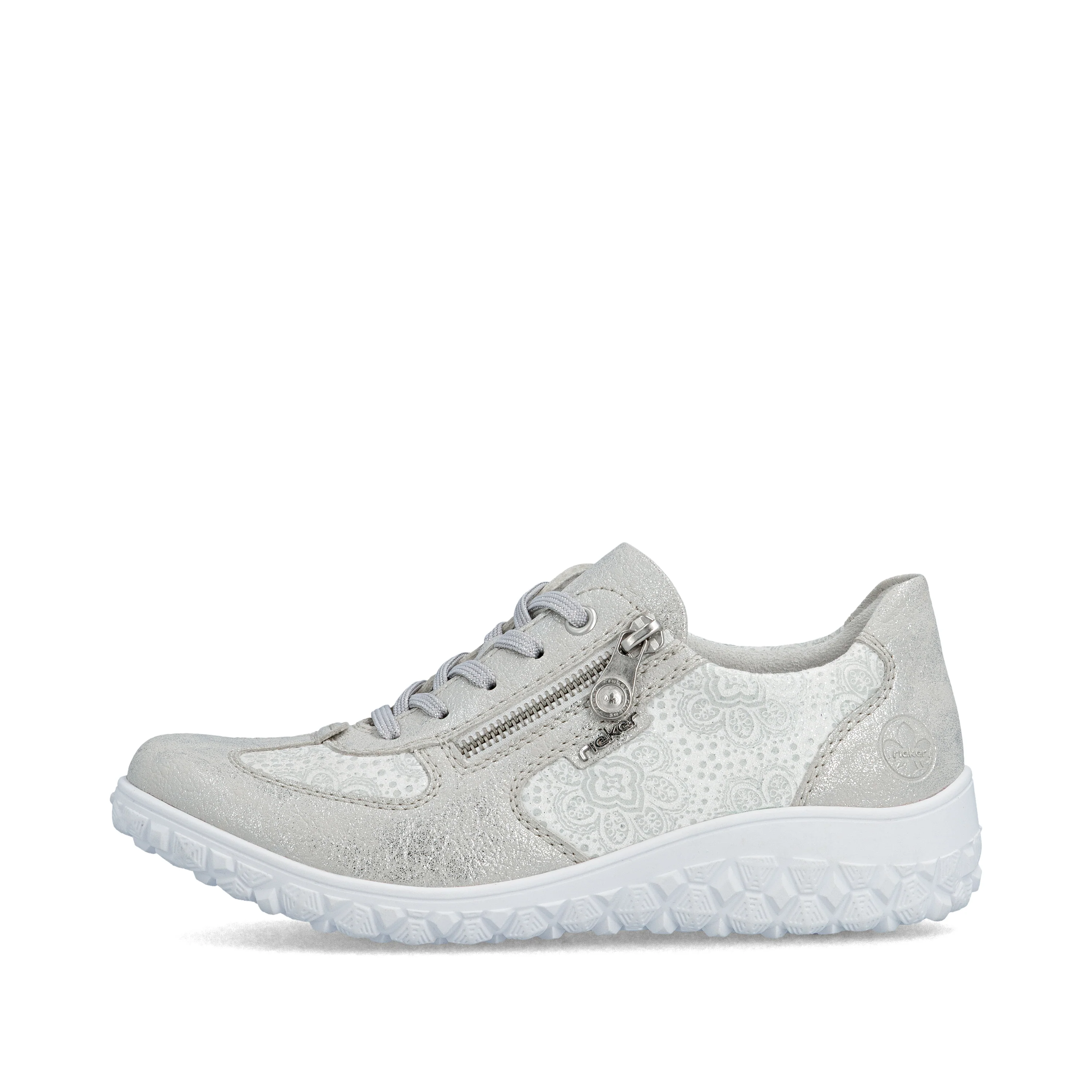 Rieker Women's Casual Lace-up Shoe - Silver/Platinum | 59501-90 - Image 10