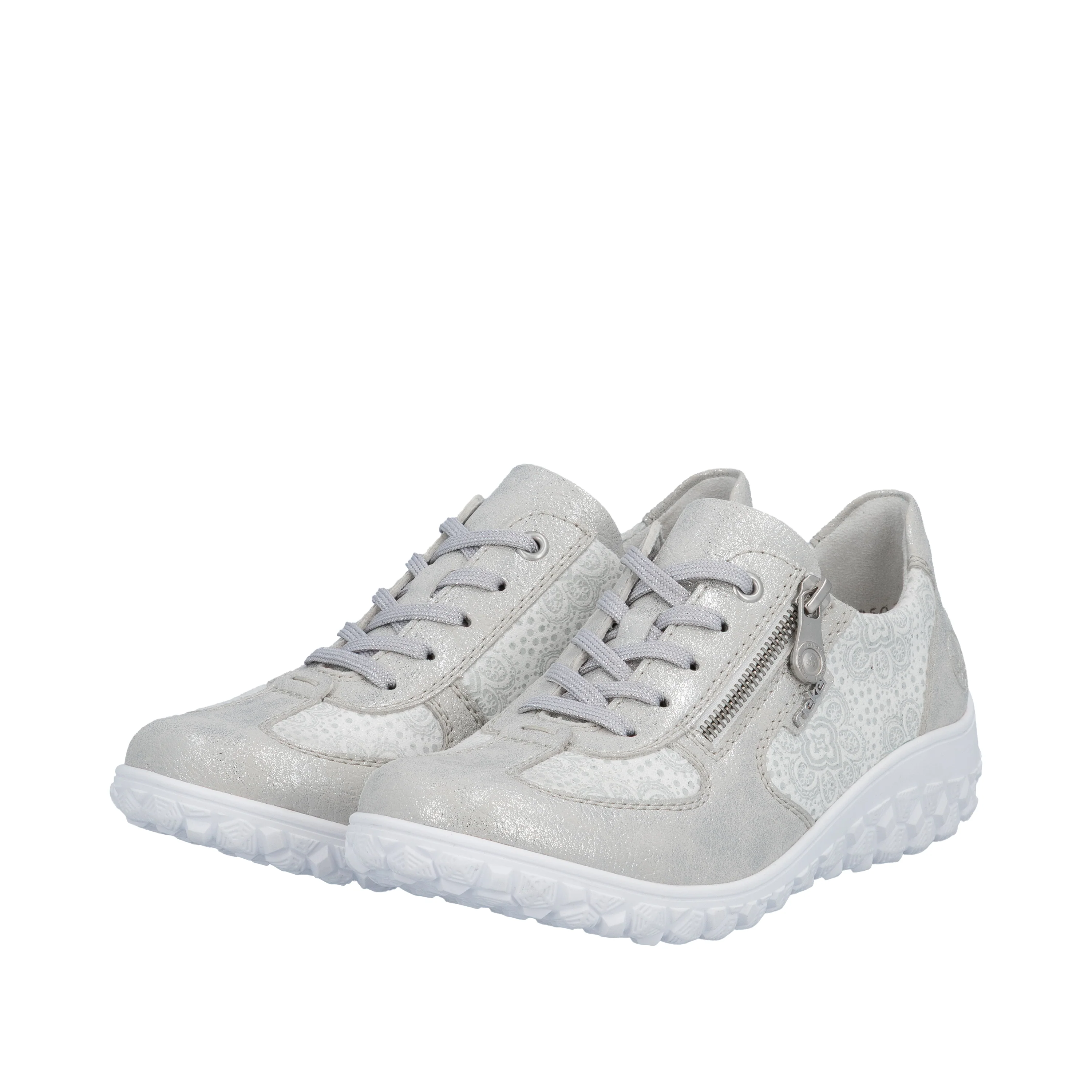 Rieker Women's Casual Lace-up Shoe - Silver/Platinum | 59501-90 - Image 15