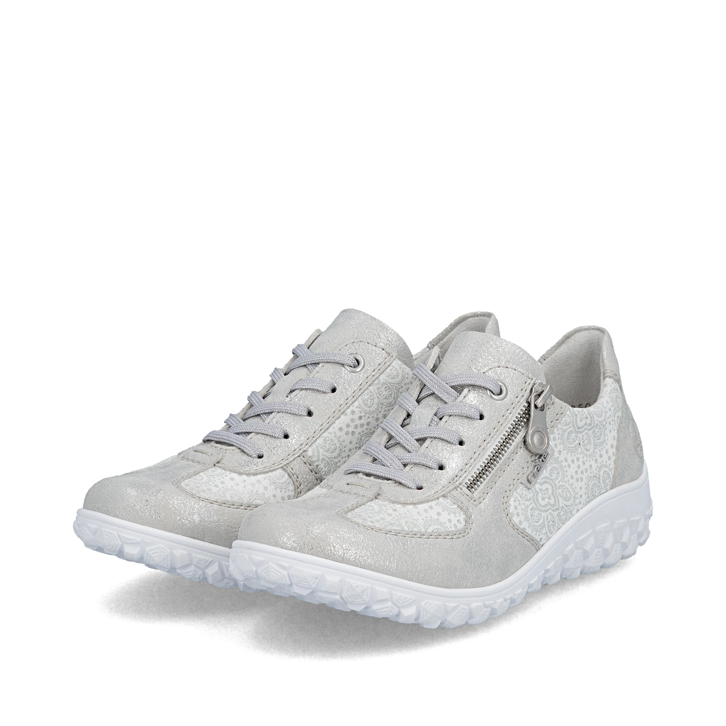 Rieker Women's Casual Lace-up Shoe - Silver/Platinum | 59501-90 - Image 16