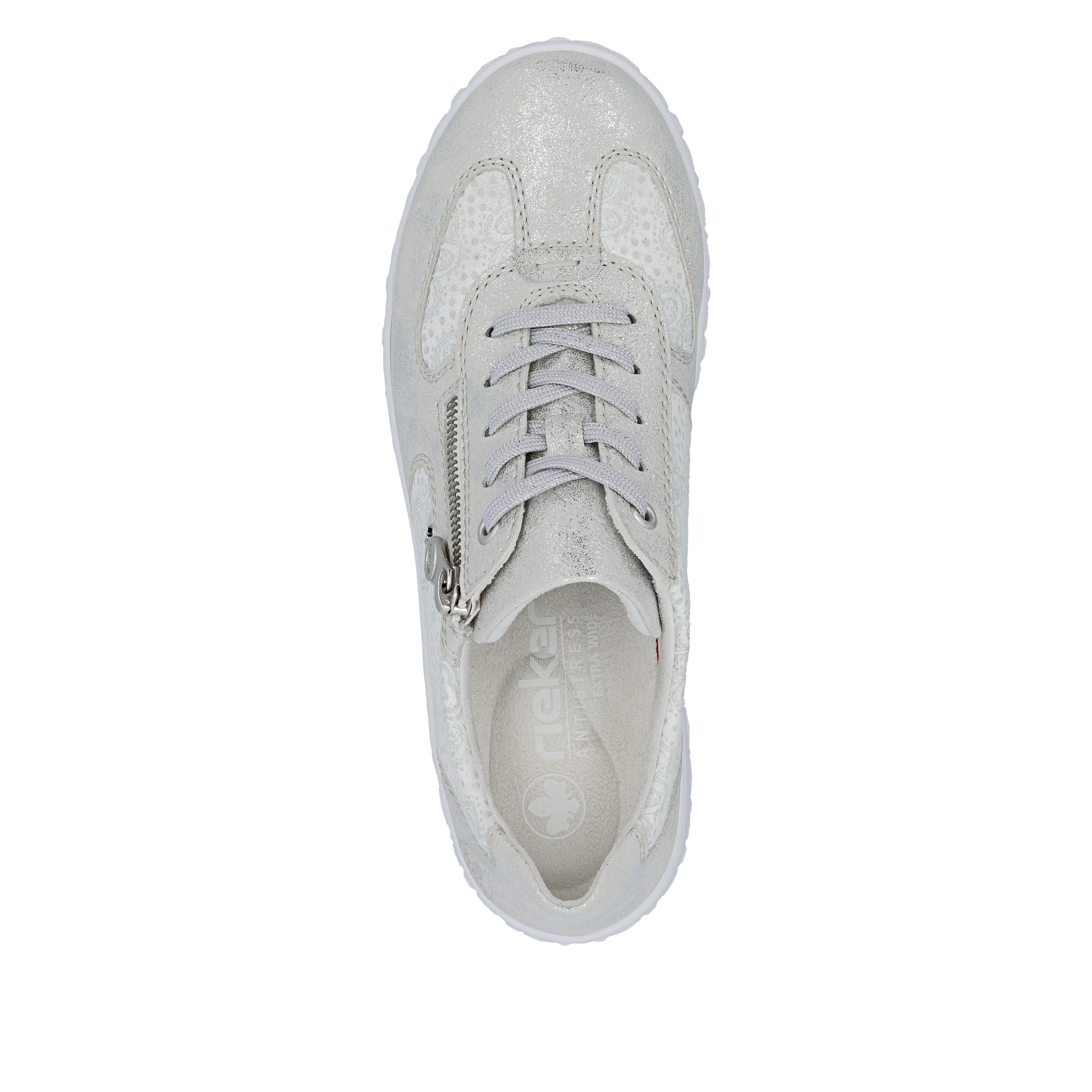 Rieker Women's Casual Lace-up Shoe - Silver/Platinum | 59501-90 - Image 8