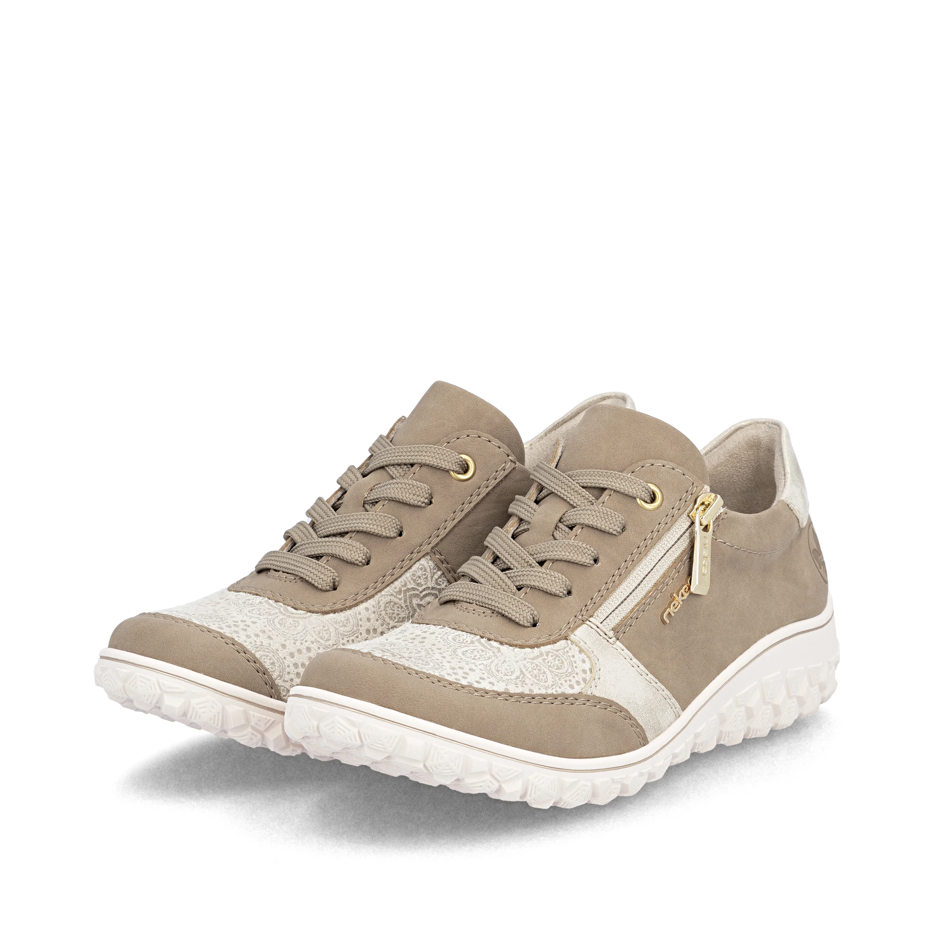 Rieker Women's Casual Lace-up Shoe - Beige | 59502-62 - Image 16