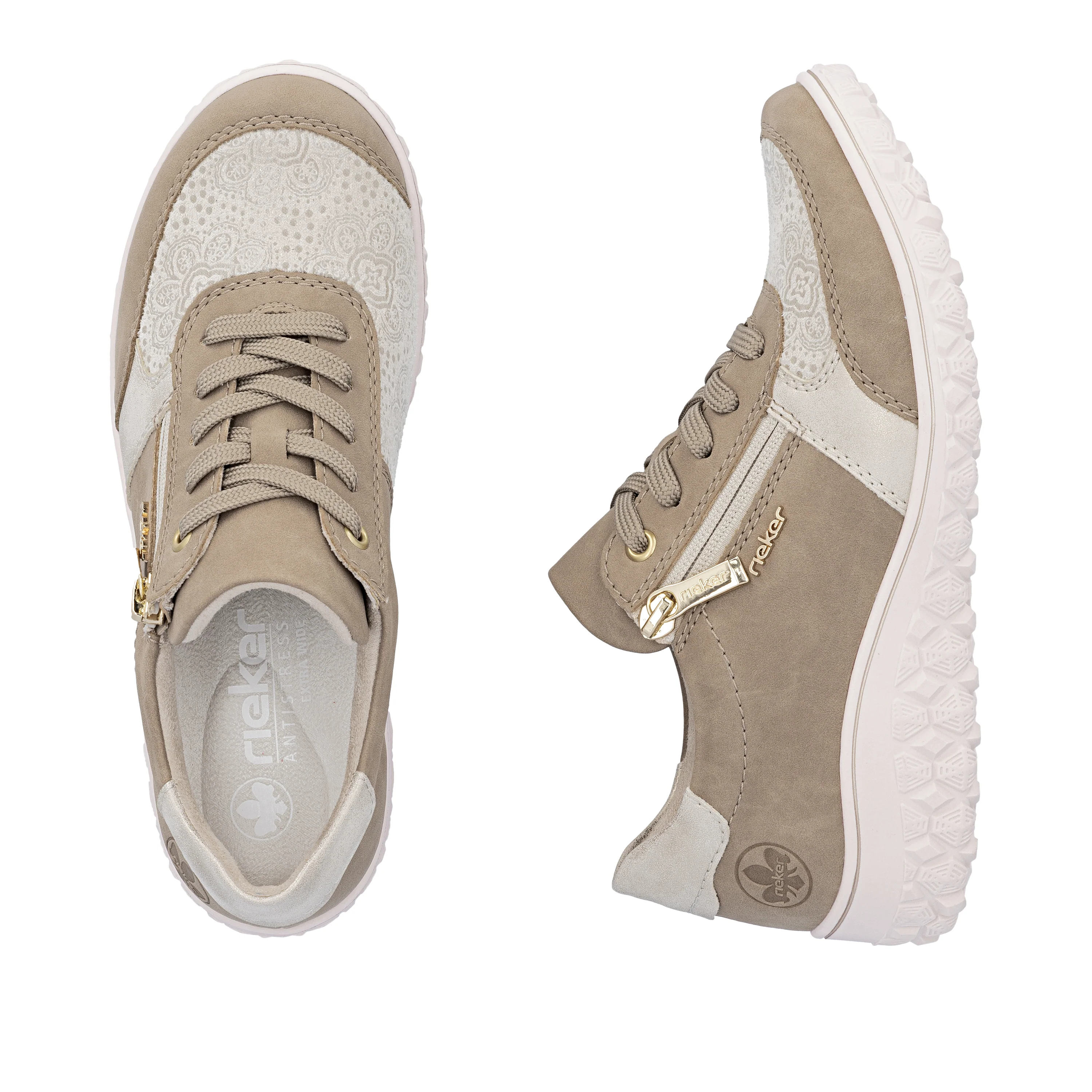 Rieker Women's Casual Lace-up Shoe - Beige | 59502-62 - Image 17