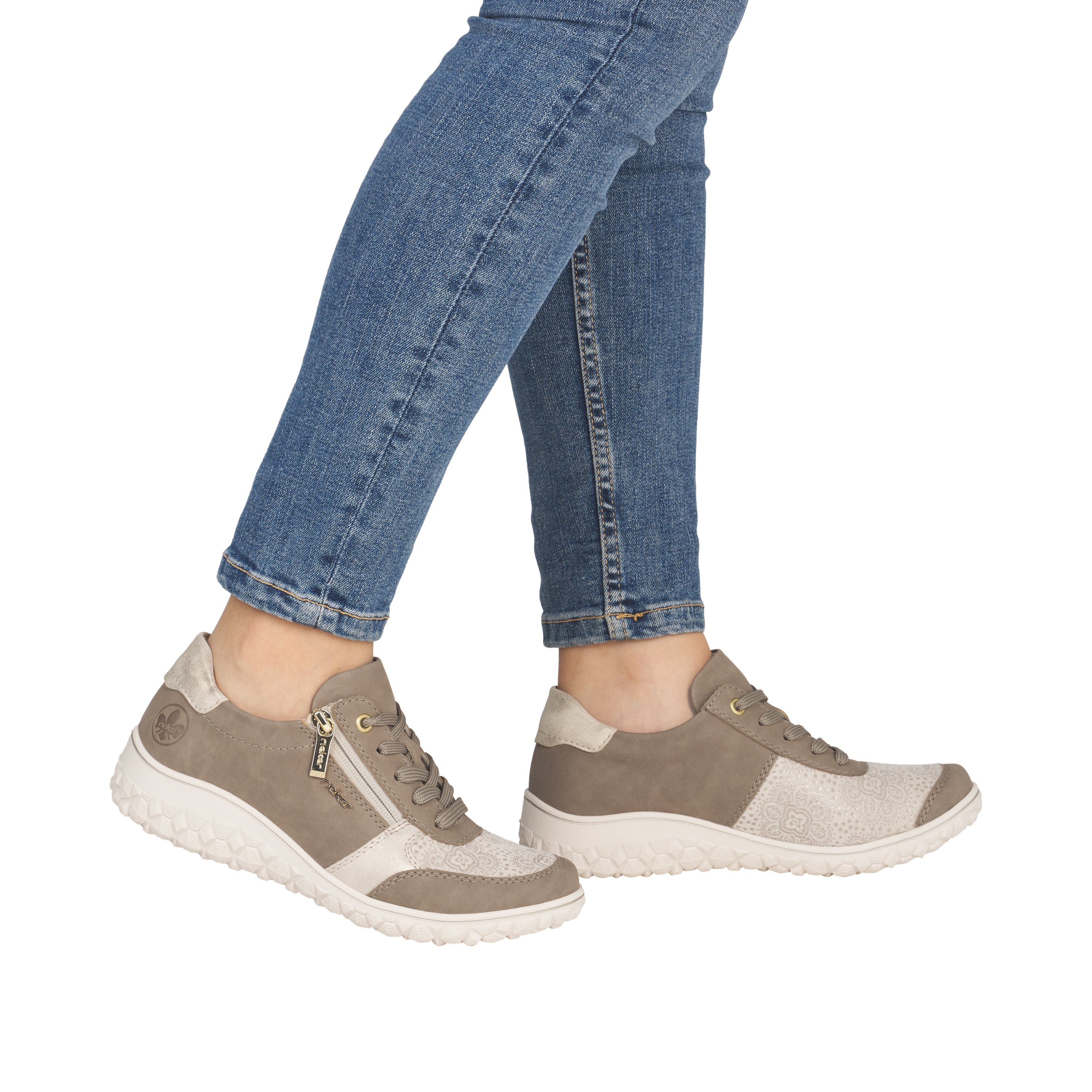 Rieker Women's Casual Lace-up Shoe - Beige | 59502-62 - Image 19