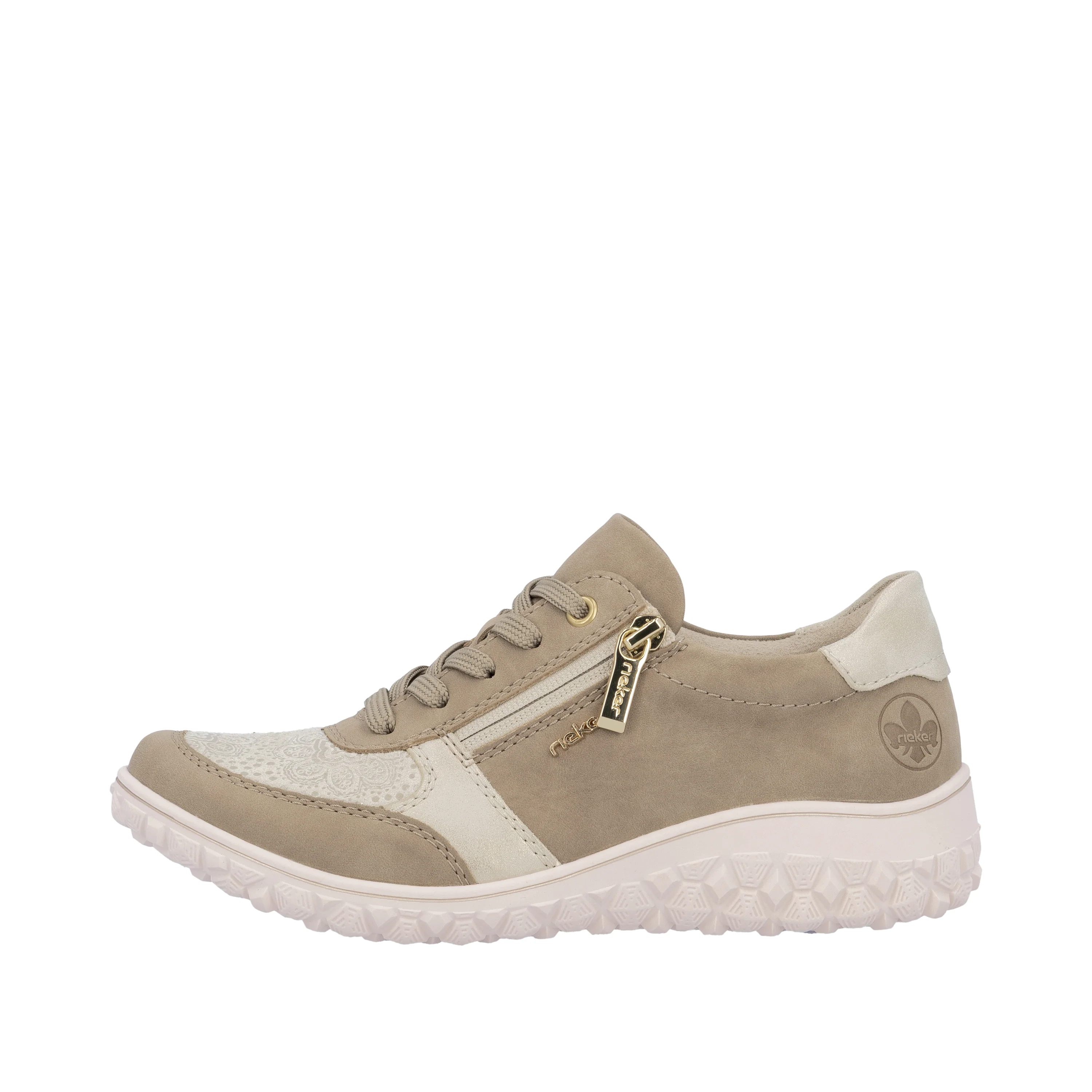 Rieker Women's Casual Lace-up Shoe - Beige | 59502-62 - Image 9