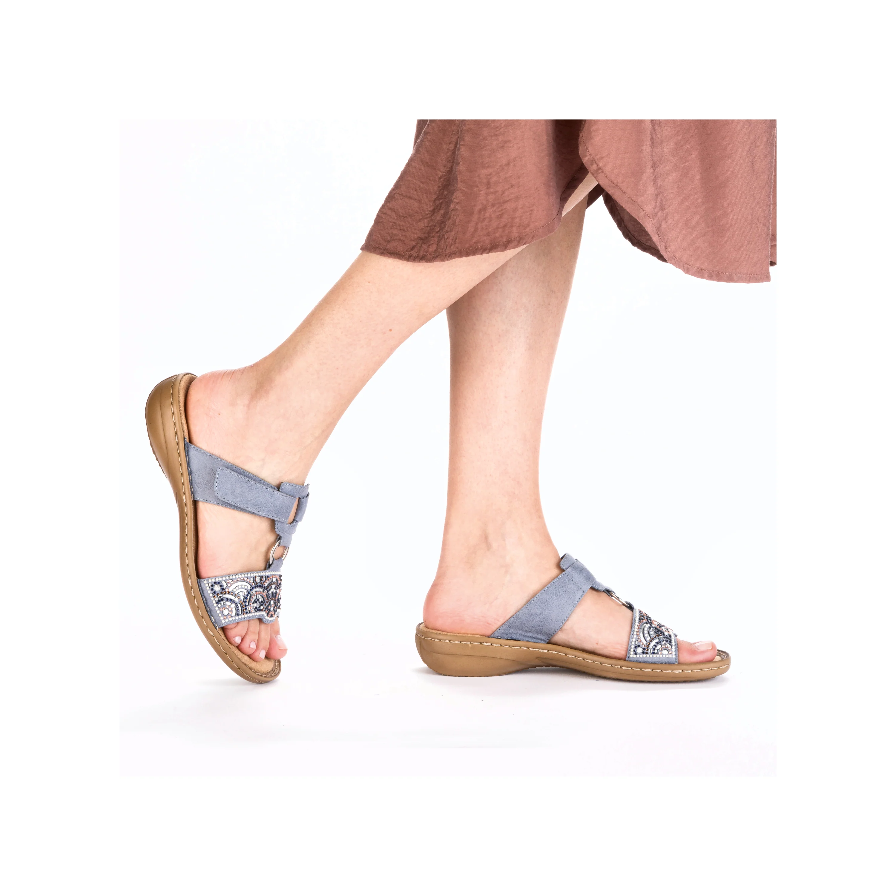 Rieker Women's Mule Sandal - Blue | 608K2-12 - Image 11