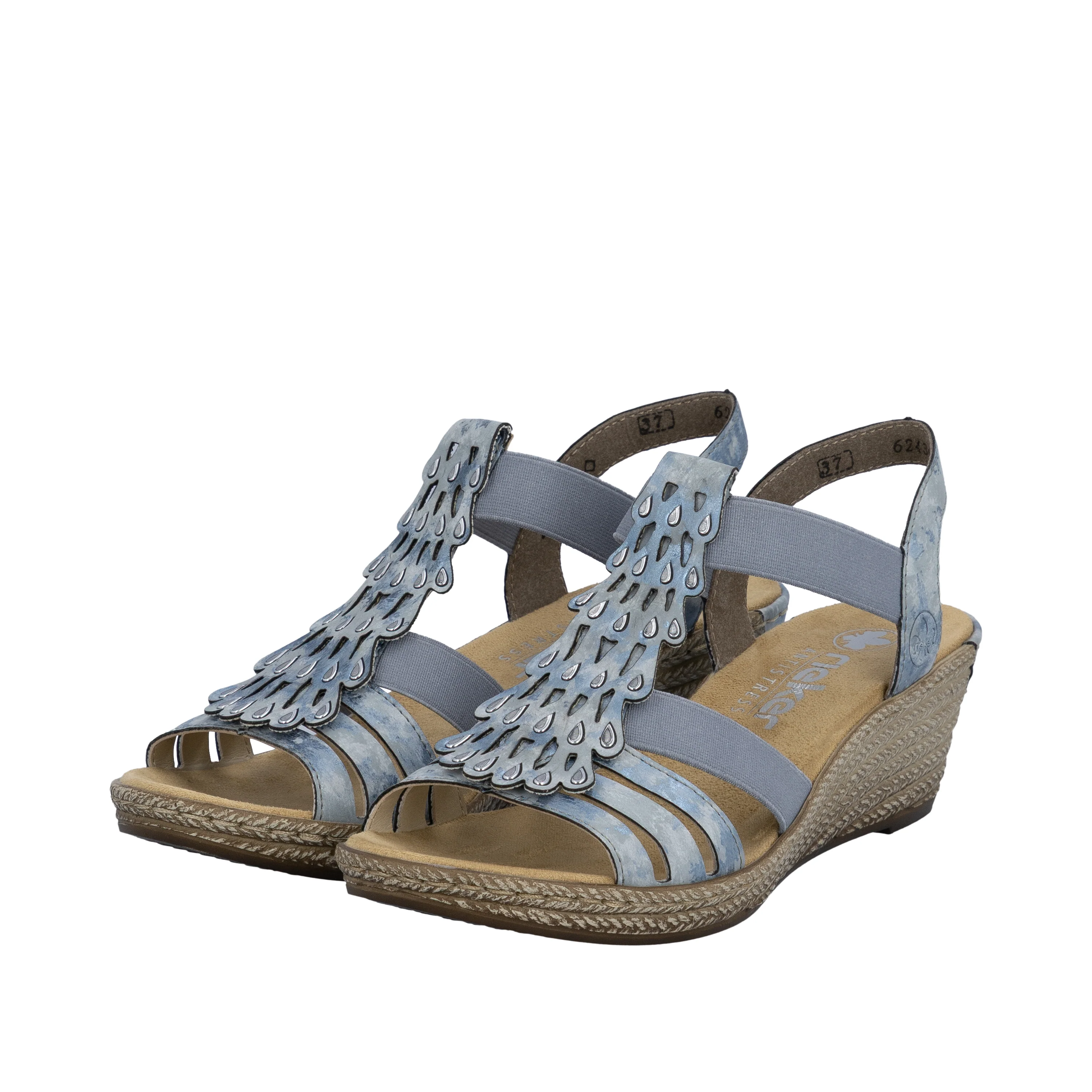 Rieker Women's Wedge Sandal - Blue | 62436-12 - Image 15