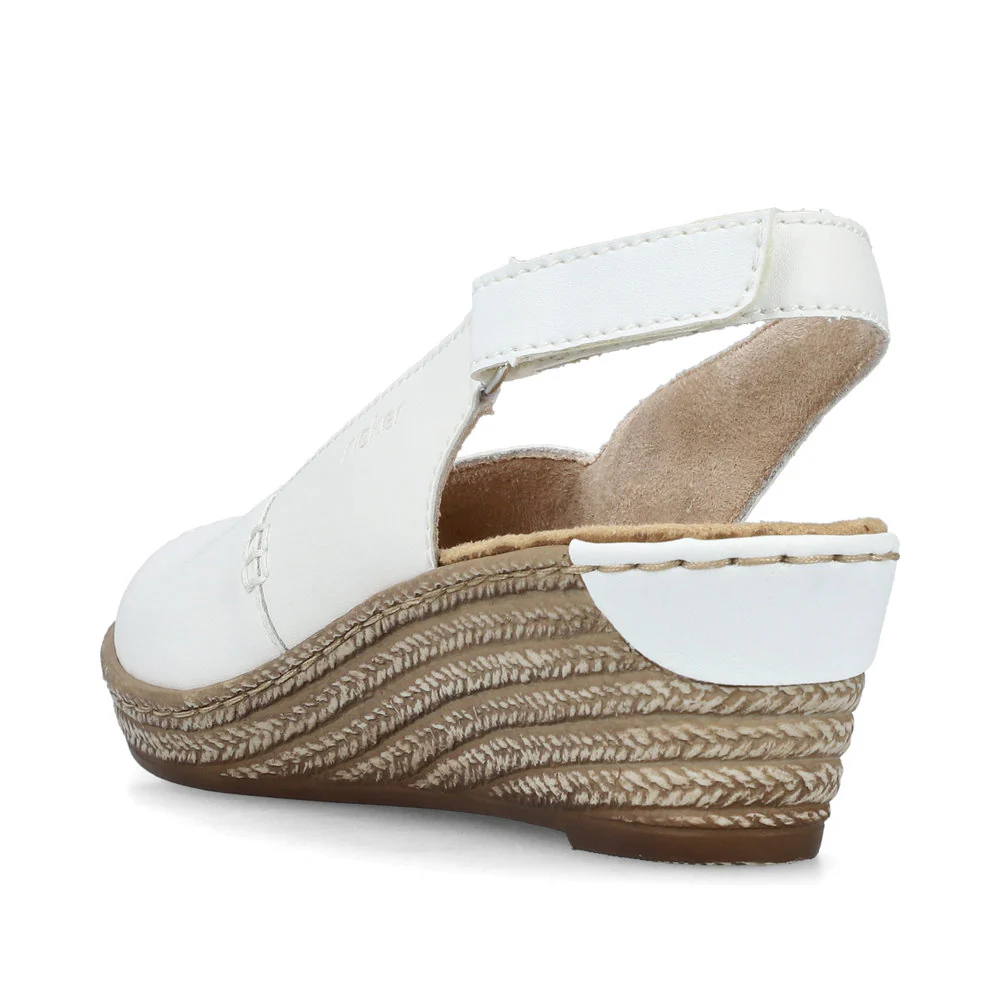 Rieker Women's Wedge Sandal - White | 62462-80 - Image 3