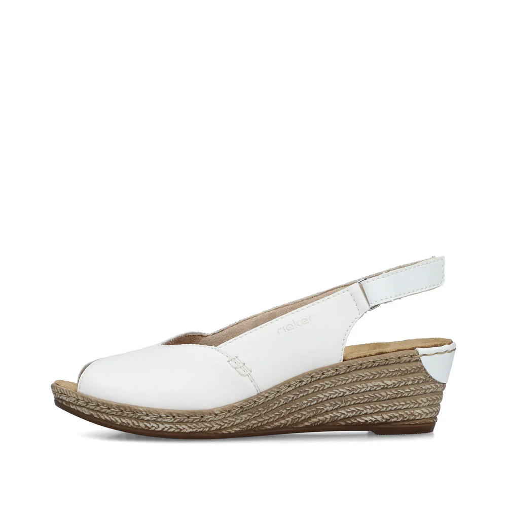 Rieker Women's Wedge Sandal - White | 62462-80 - Image 5