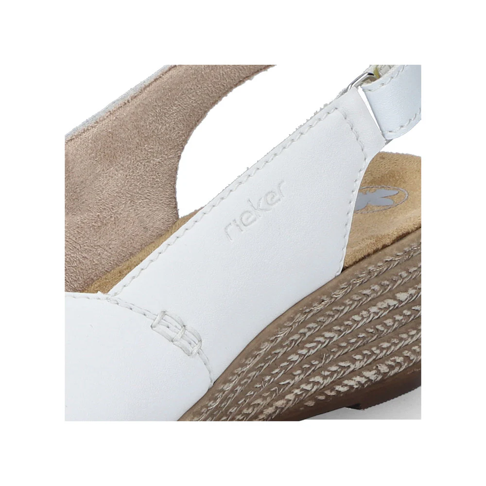 Rieker Women's Wedge Sandal - White | 62462-80 - Image 7