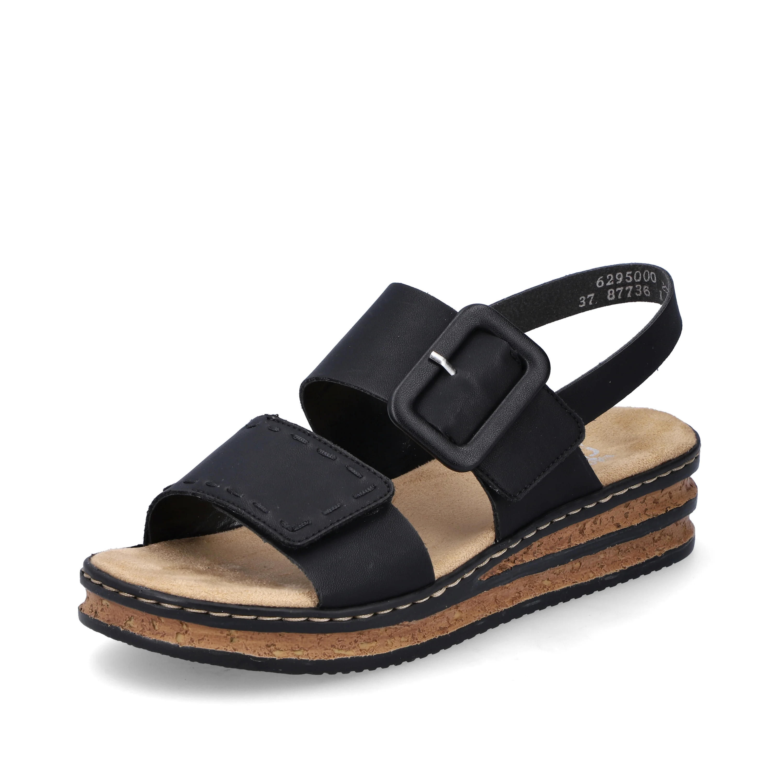 Rieker Women's Wedge Sandal - Black | 62950-00