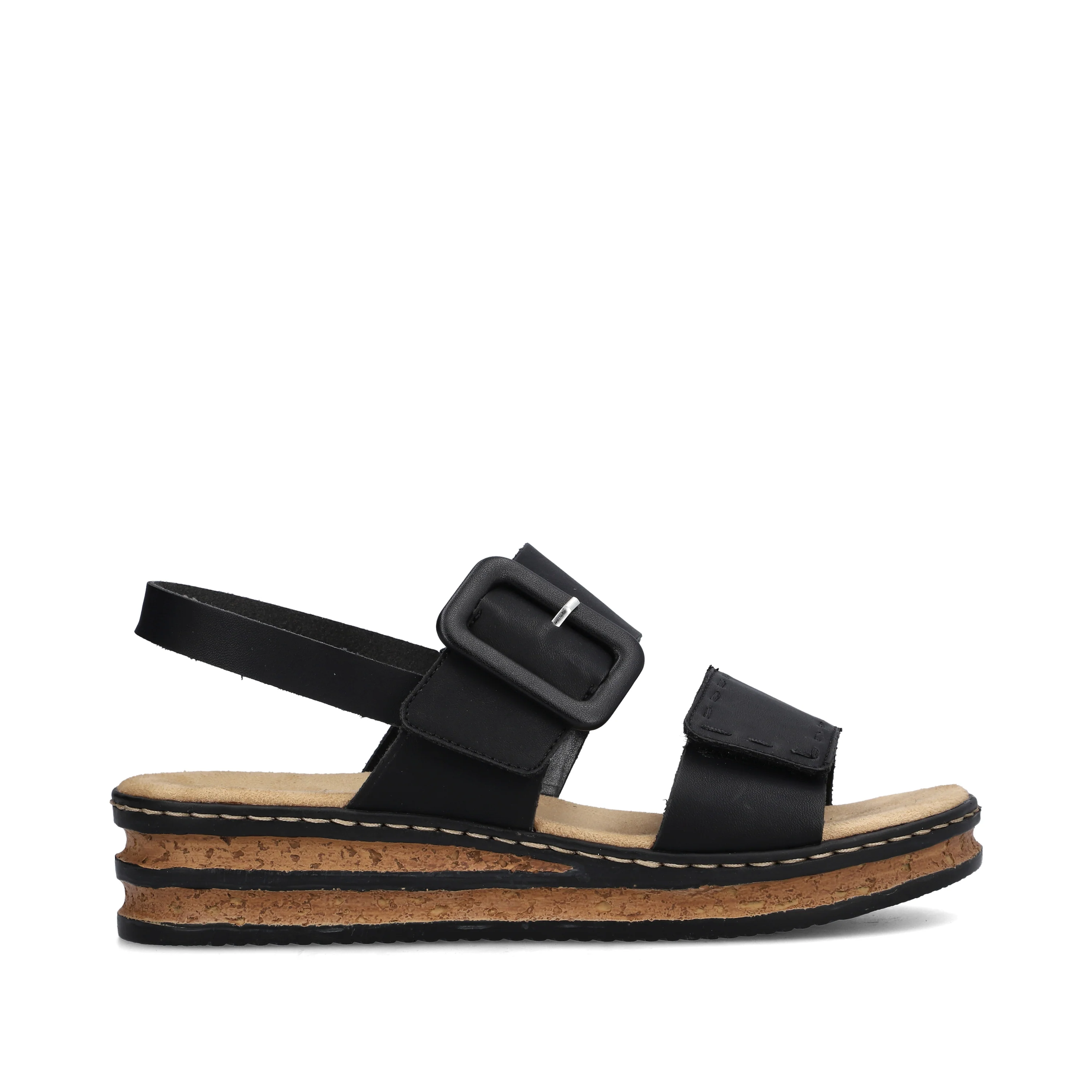 Rieker Women's Wedge Sandal - Black | 62950-00 - Image 15