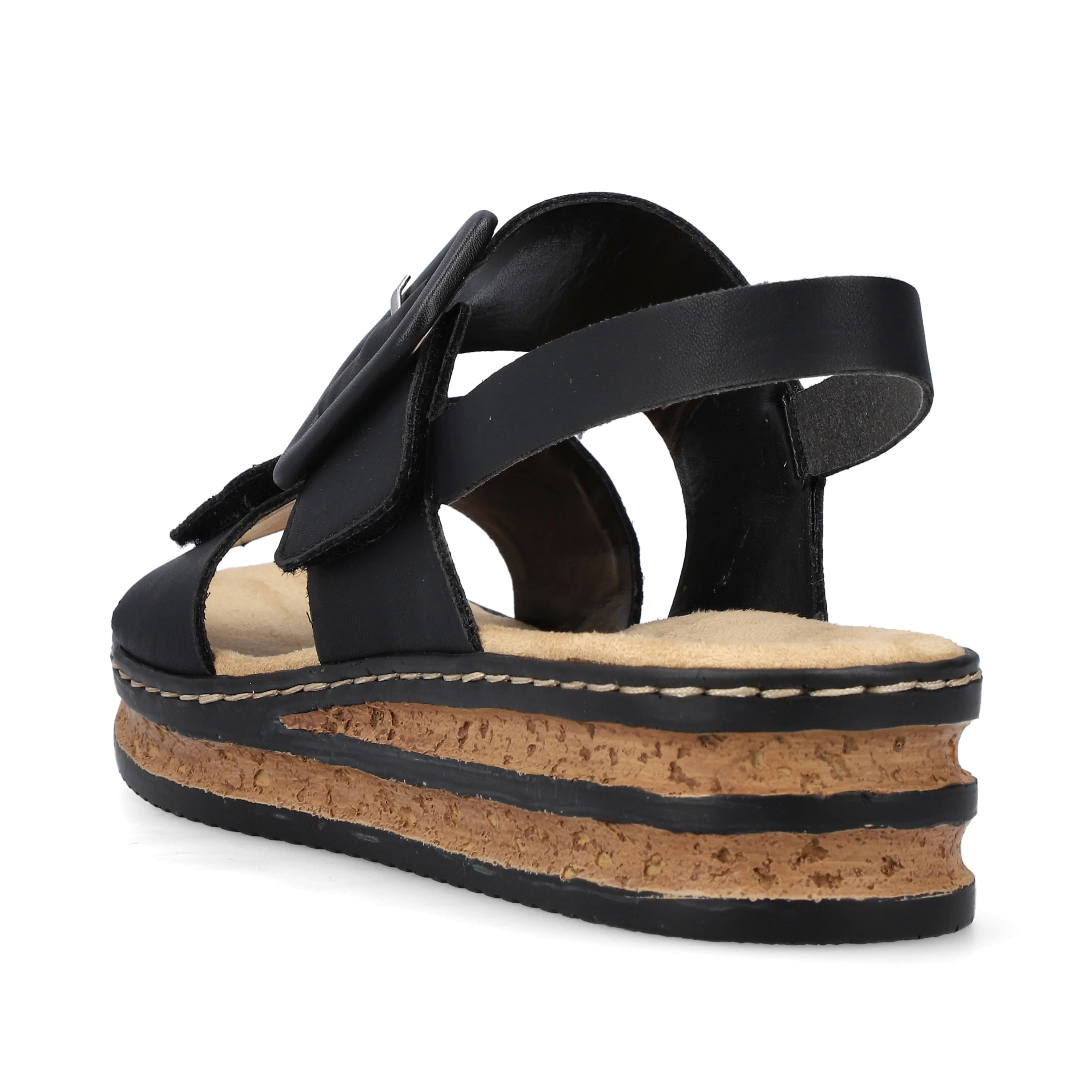 Rieker Women's Wedge Sandal - Black | 62950-00 - Image 3