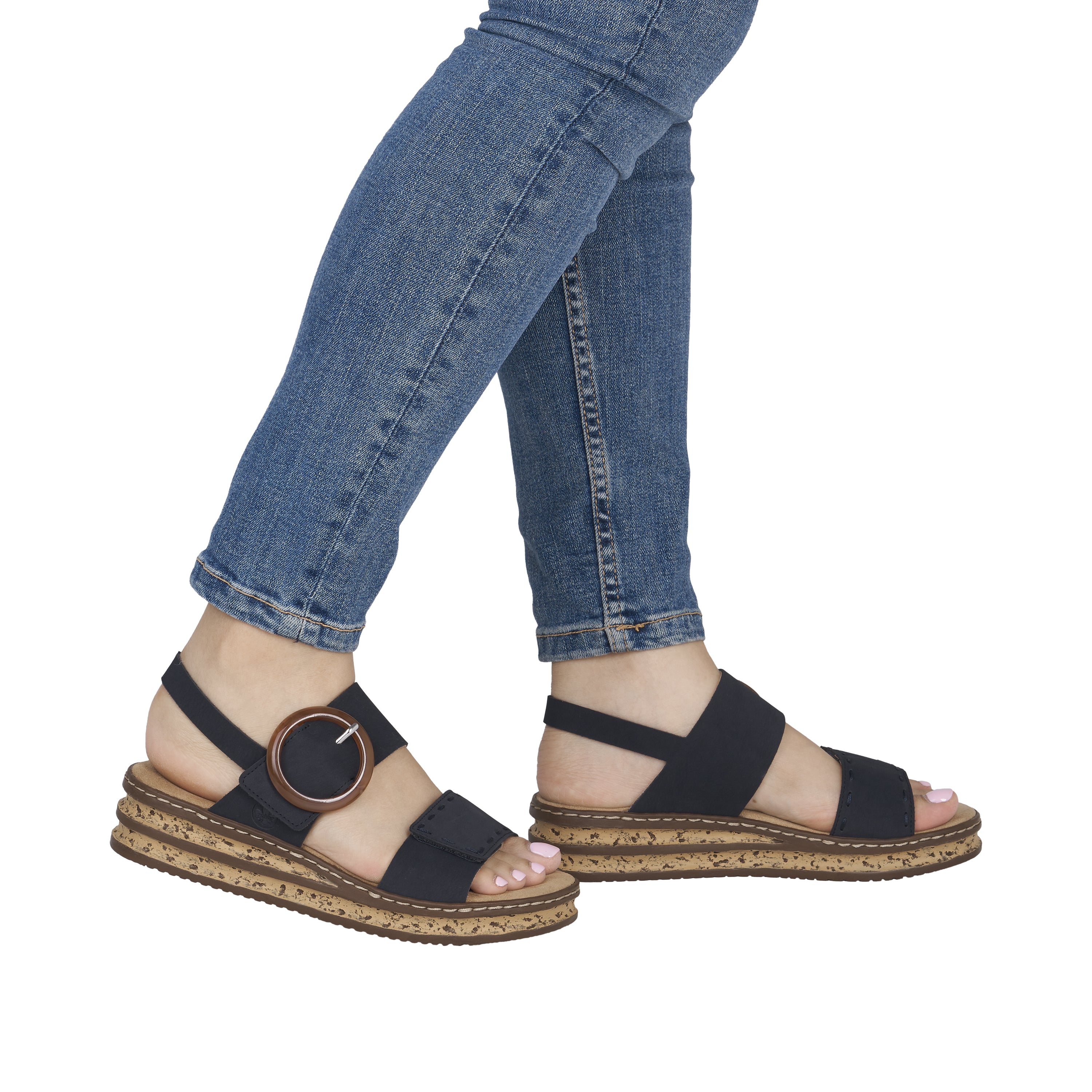 Rieker Women's Wedge Sandal - Blue | 62950-14 - Image 19