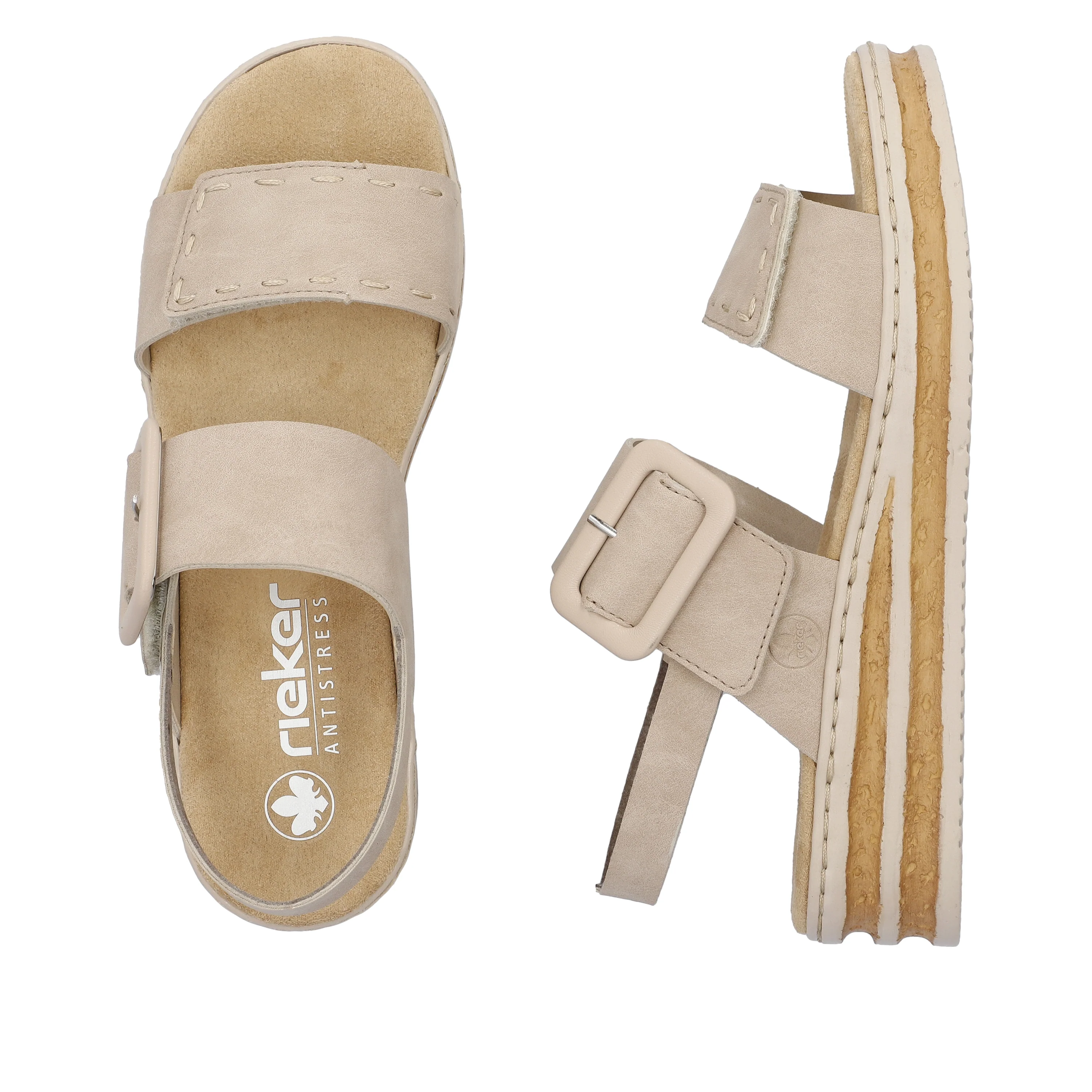 Rieker Women's Wedge Sandal - Beige | 62950-62 - Image 17