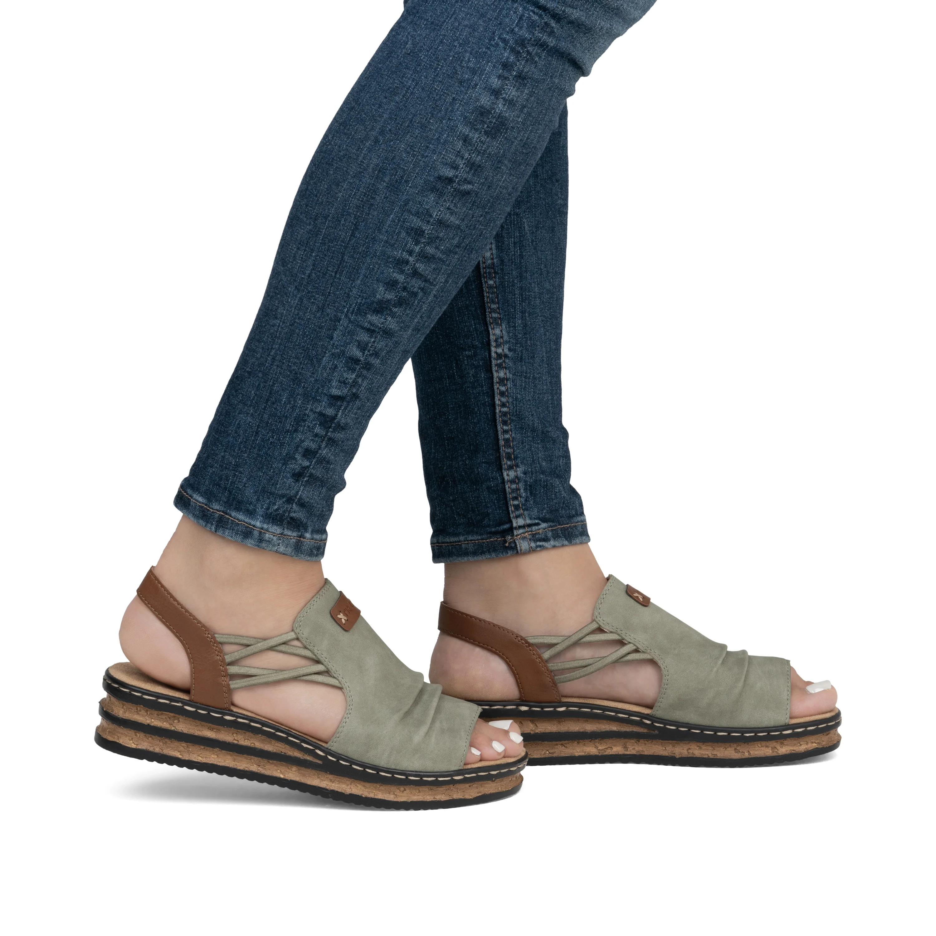 Rieker Women's Wedge Sandal - Green | 62962-52 - Image 15