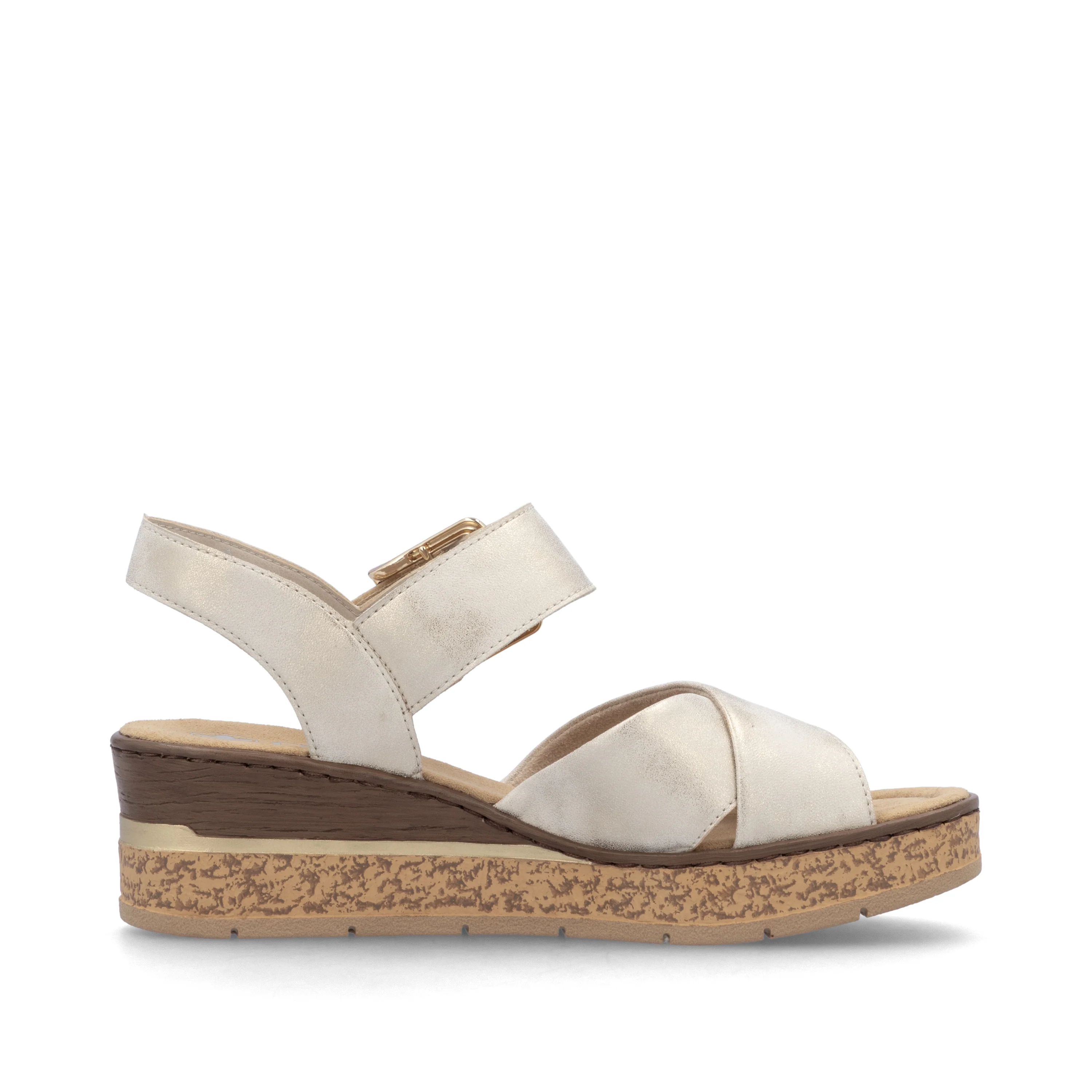 Rieker Women's Wedge Sandal - Beige | 63795-60 - Image 2
