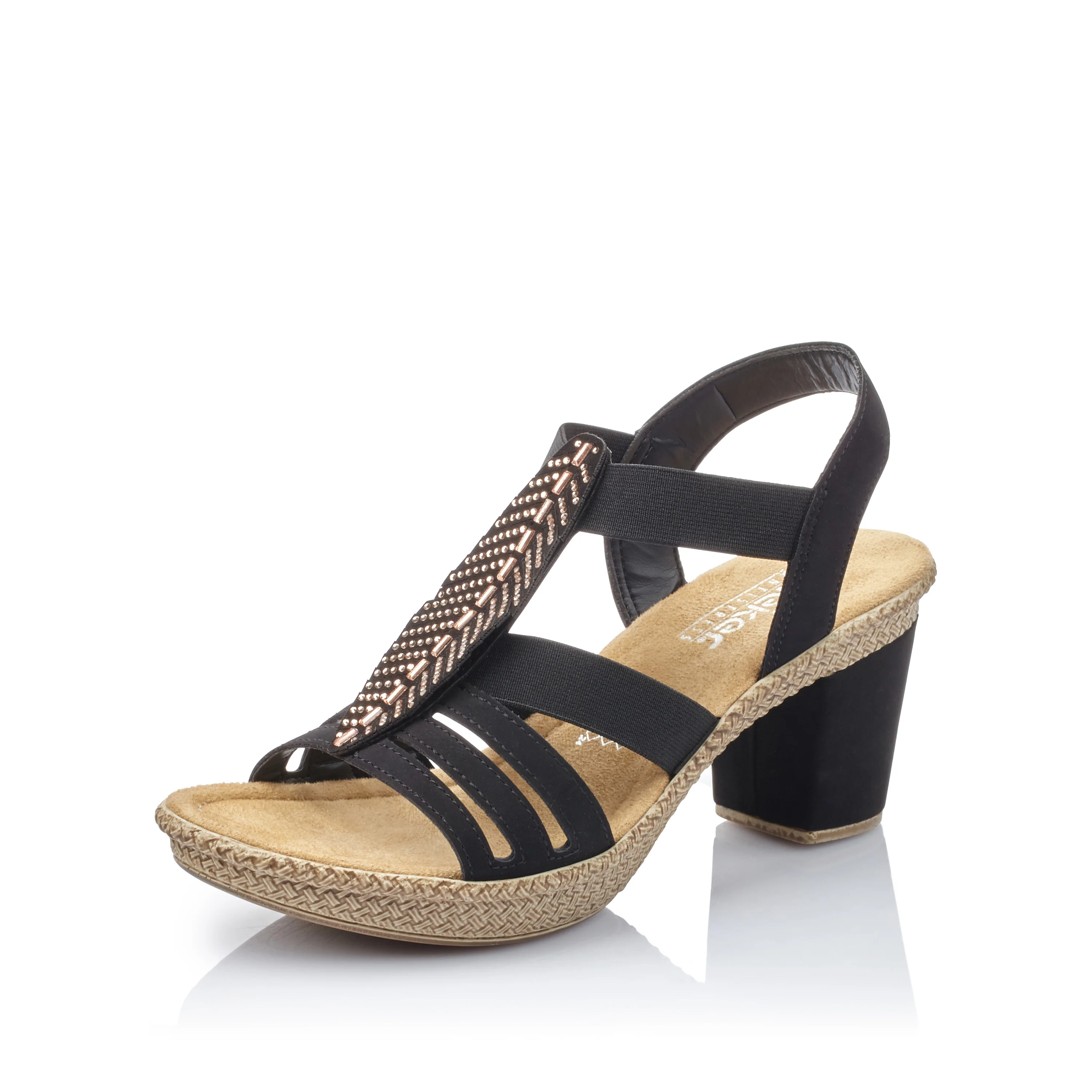 Rieker Women's Heeled Sandal - Black | 66526-00