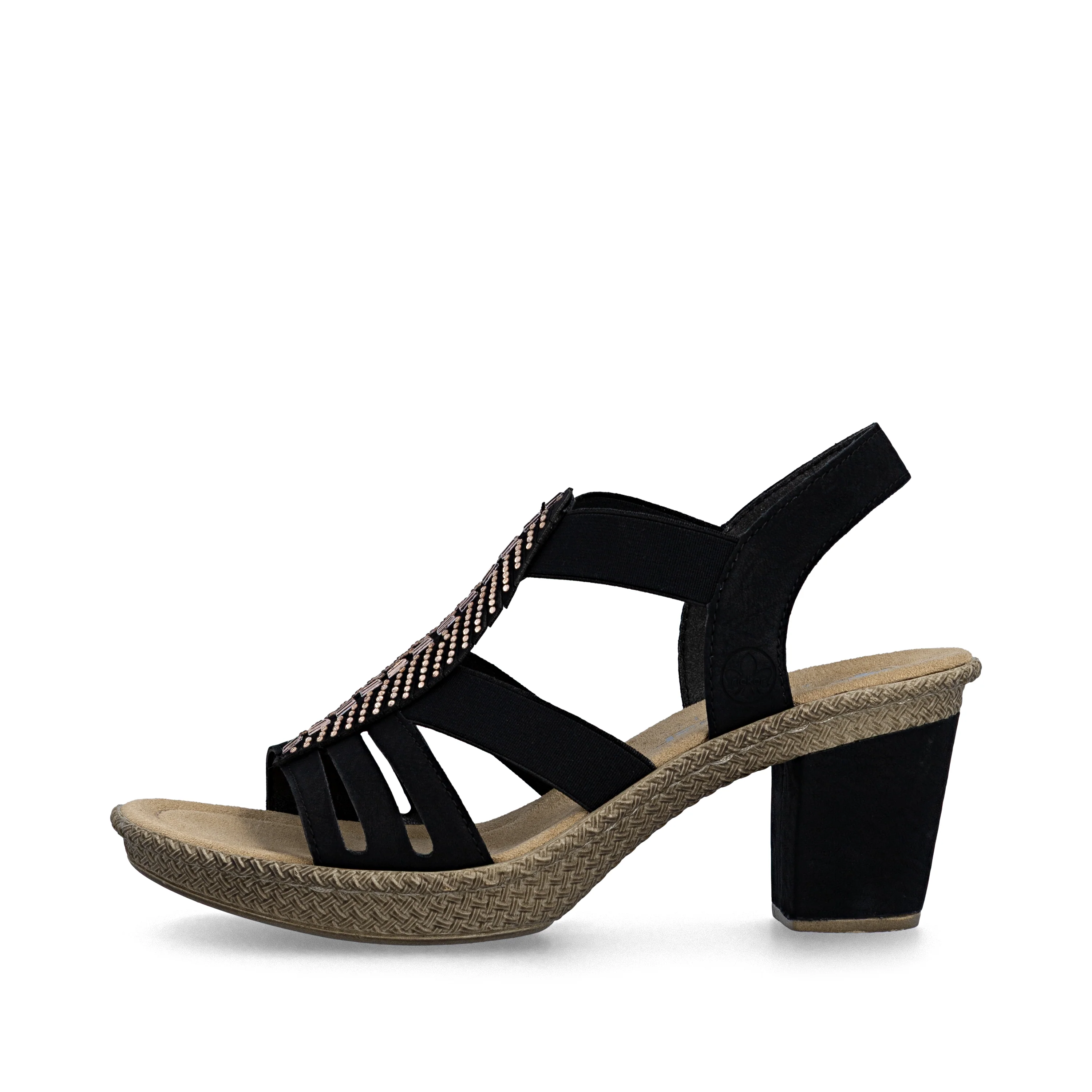 Rieker Women's Heeled Sandal - Black | 66526-00 - Image 10