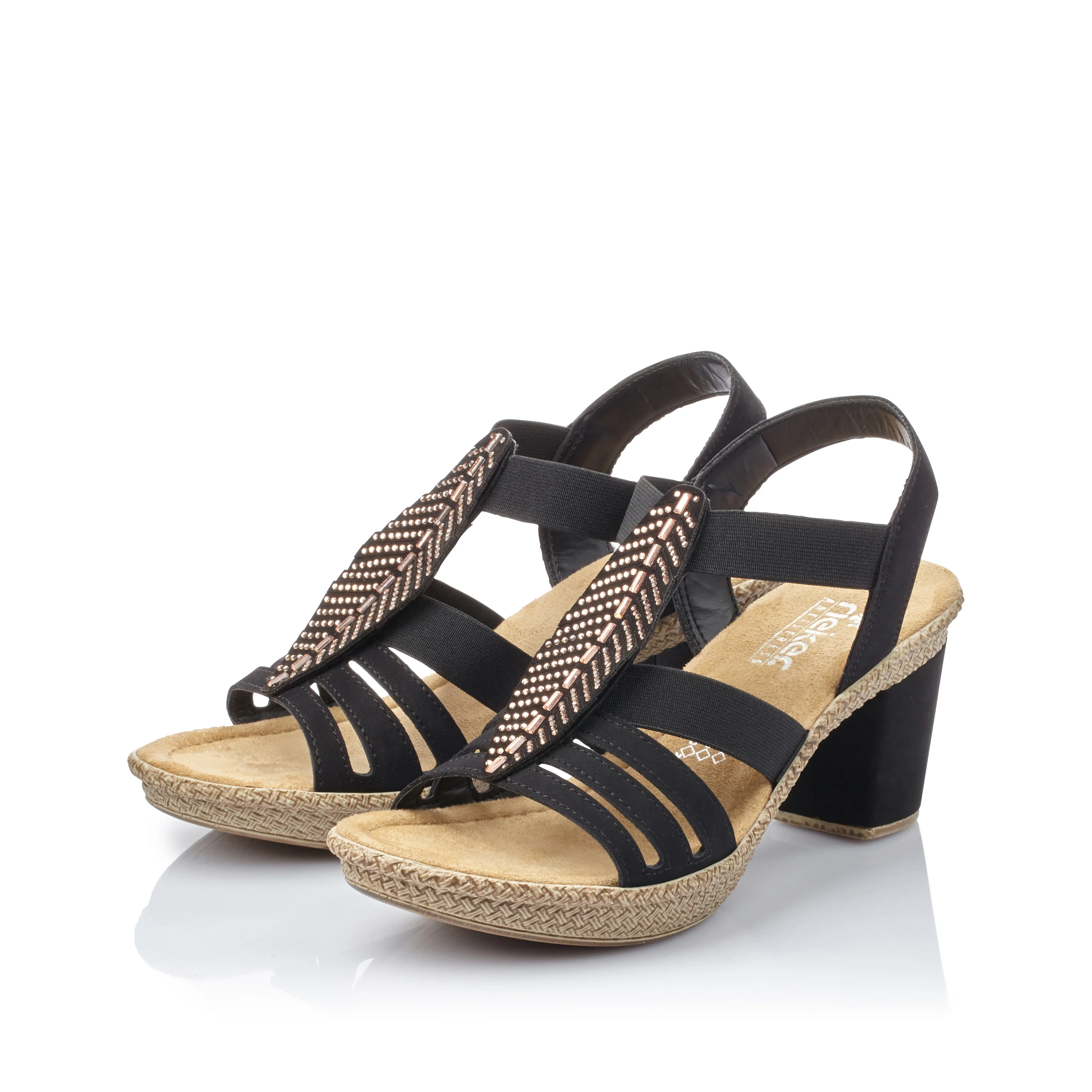 Rieker Women's Heeled Sandal - Black | 66526-00 - Image 13