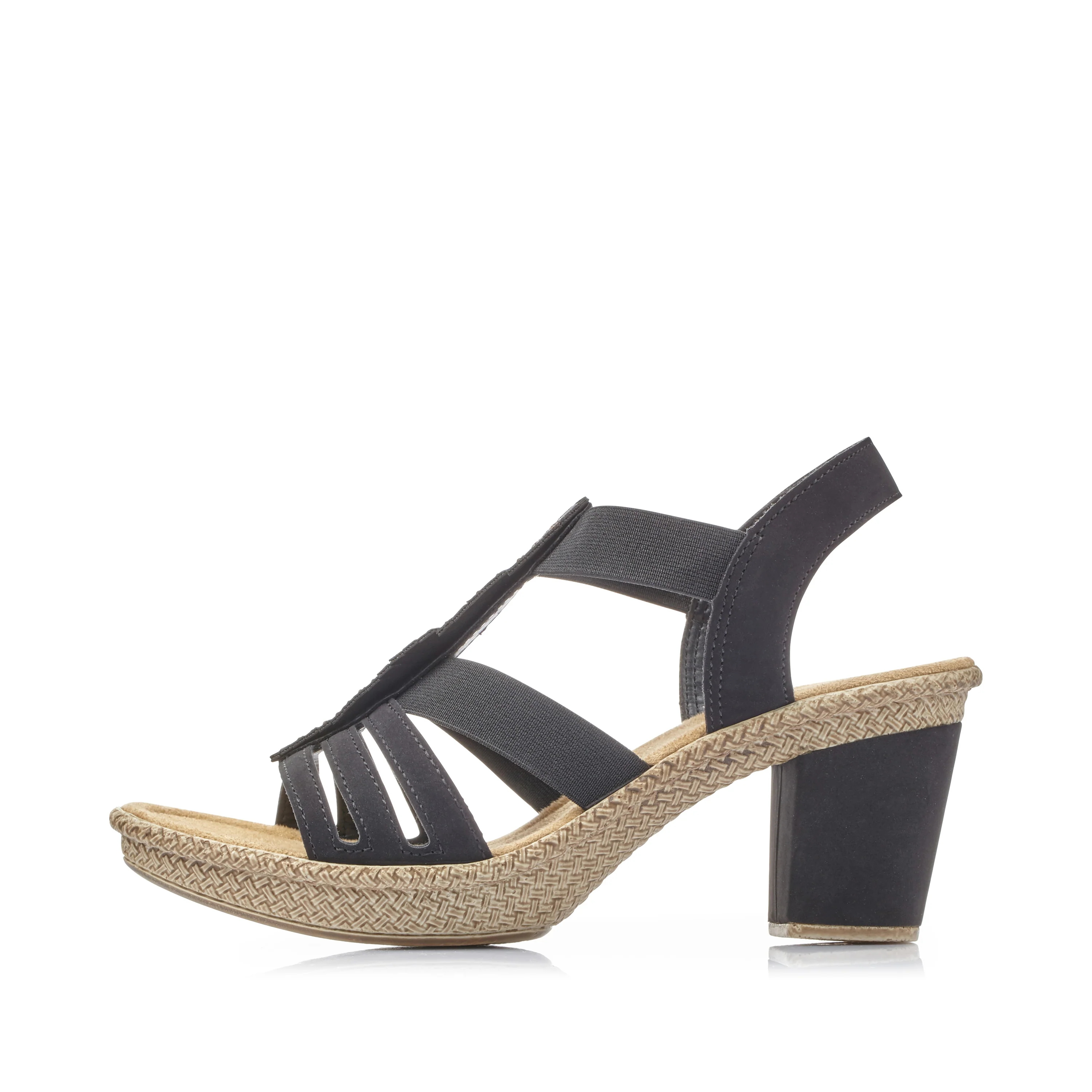 Rieker Women's Heeled Sandal - Black | 66526-00 - Image 6