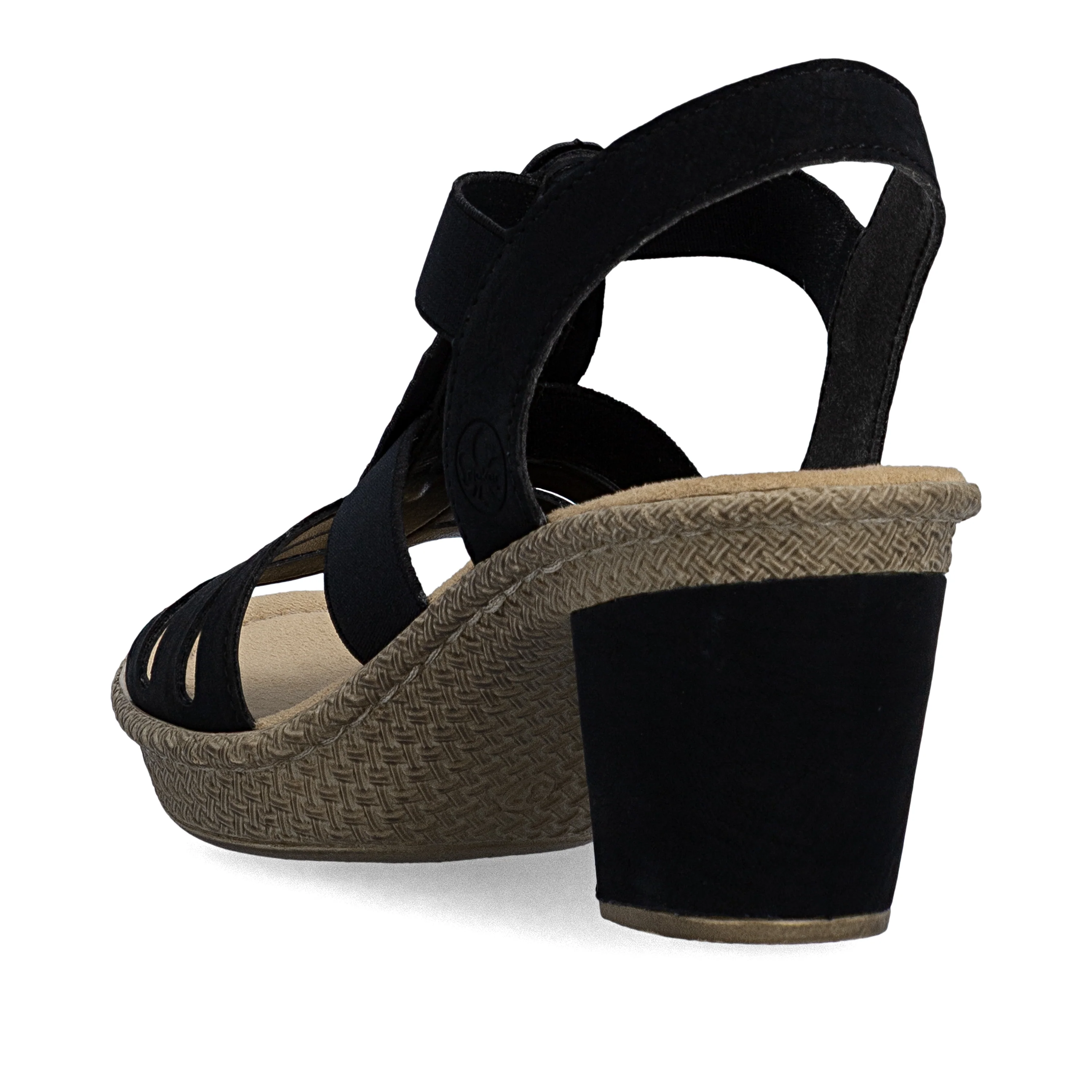 Rieker Women's Heeled Sandal - Black | 66526-00 - Image 8