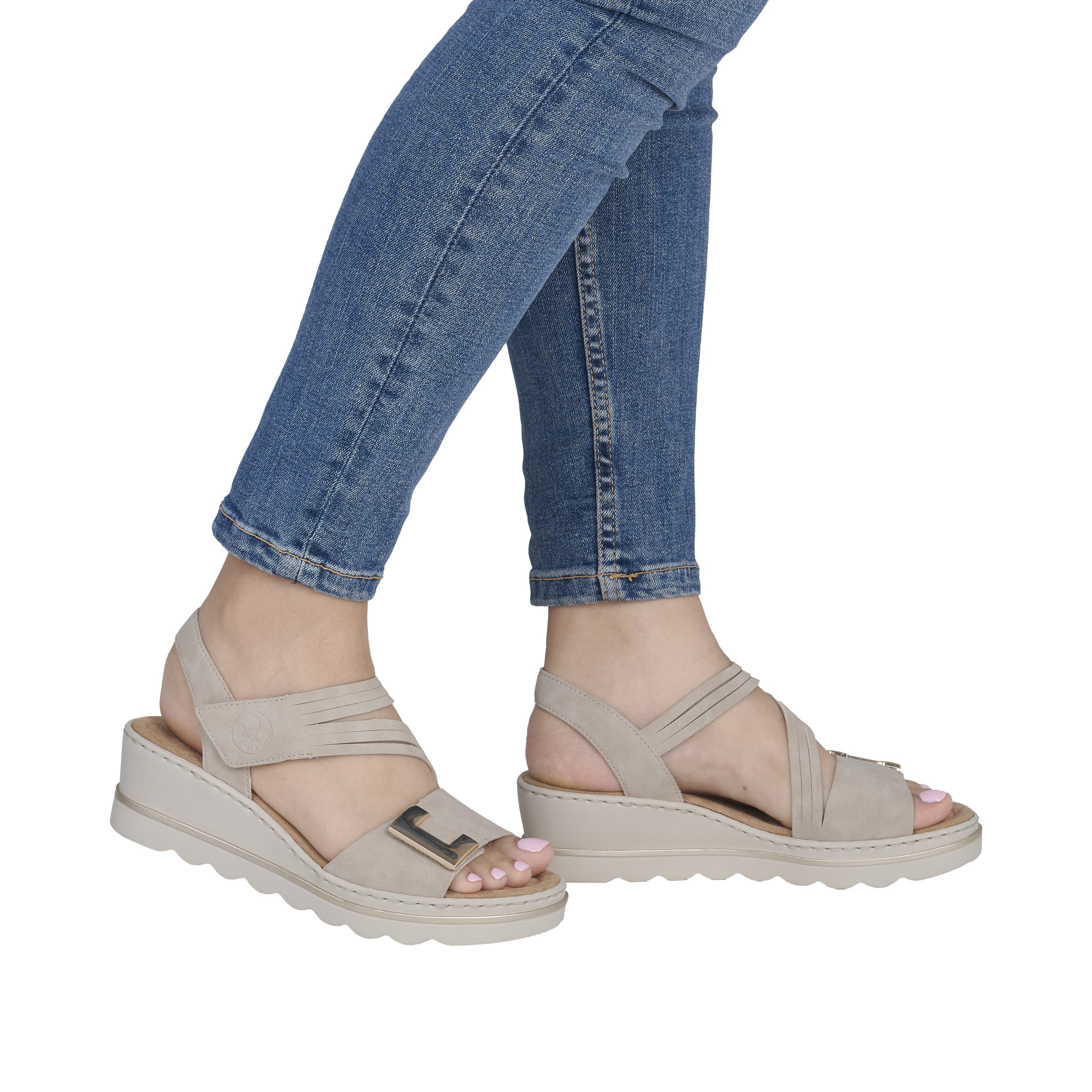 Rieker Women's Wedge Sandal - Beige | 67410-62 - Image 19