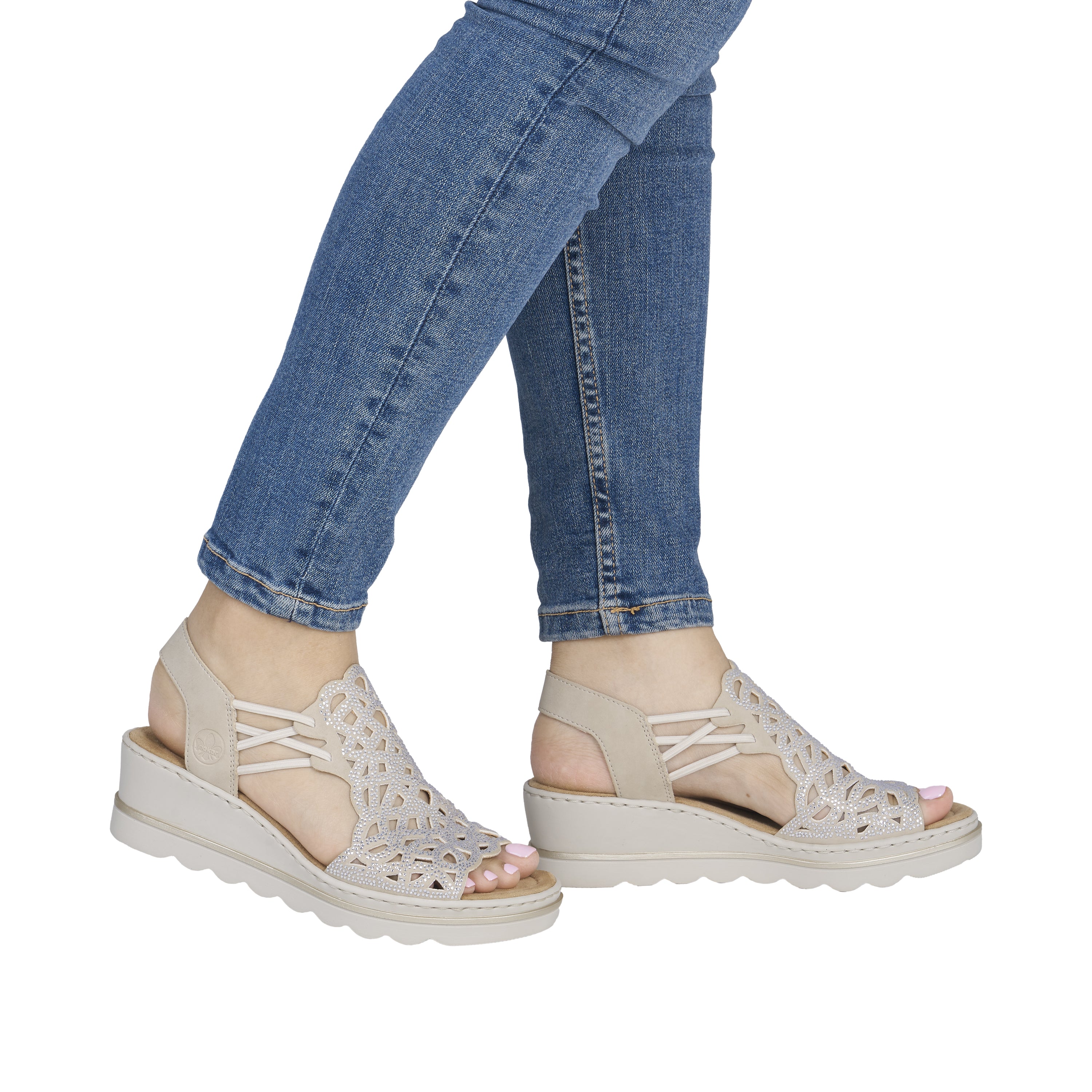 Rieker Women's Wedge Sandal - Beige | 67465-62 - Image 19
