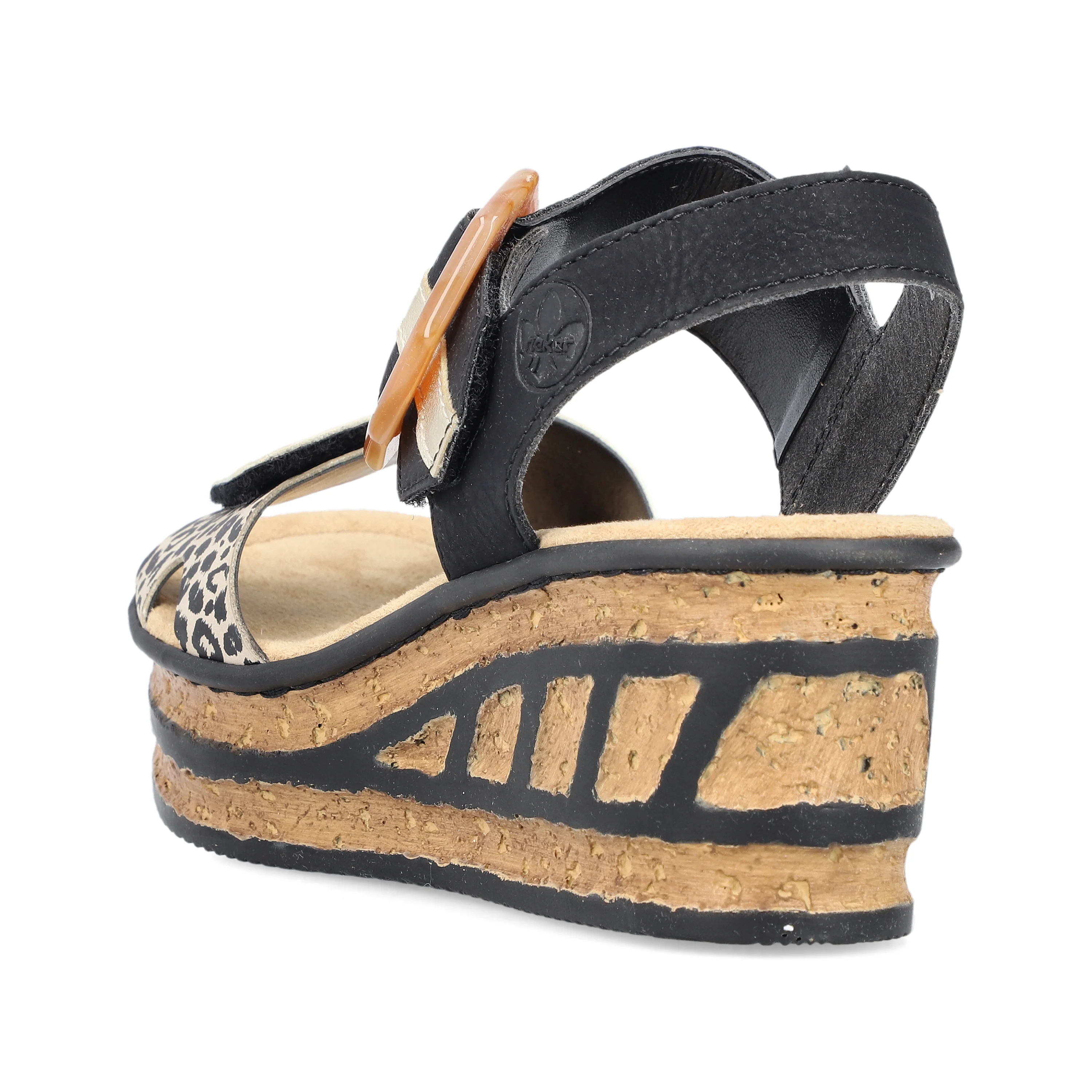 Rieker Women's Wedge Sandal - Black | 68176-00 - Image 3