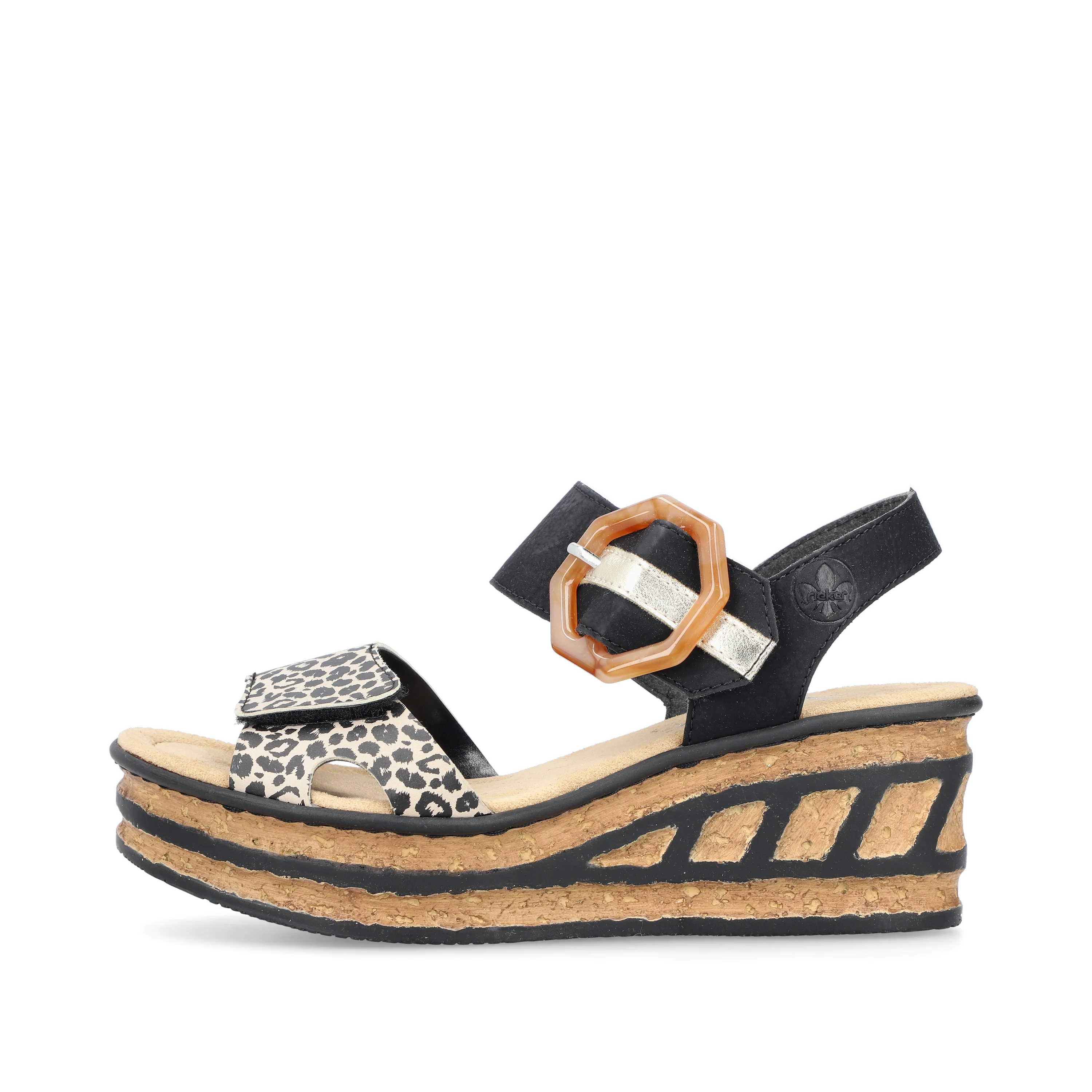 Rieker Women's Wedge Sandal - Black | 68176-00 - Image 5