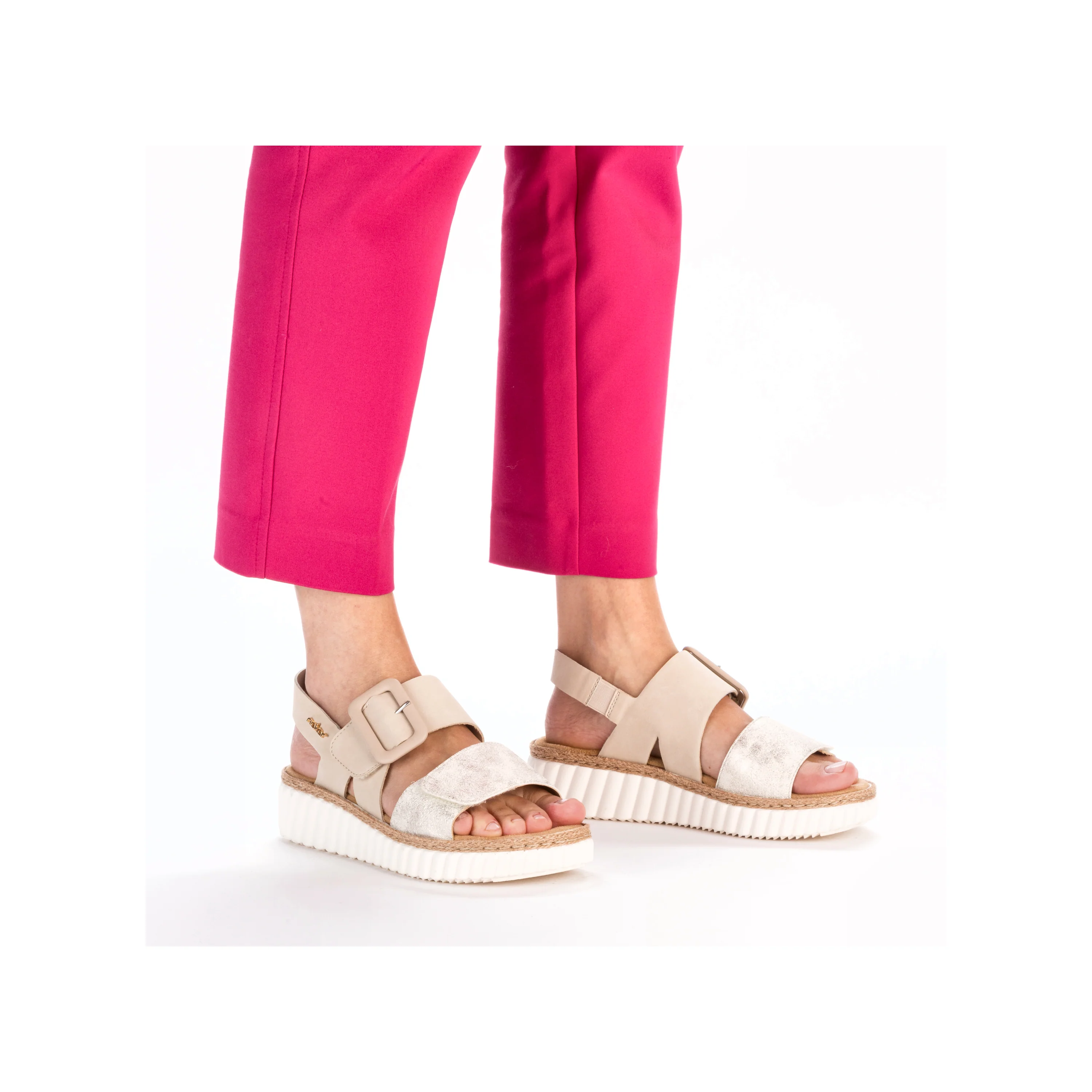 Rieker Women's Wedge Sandal - Beige | 69260-60 - Image 10
