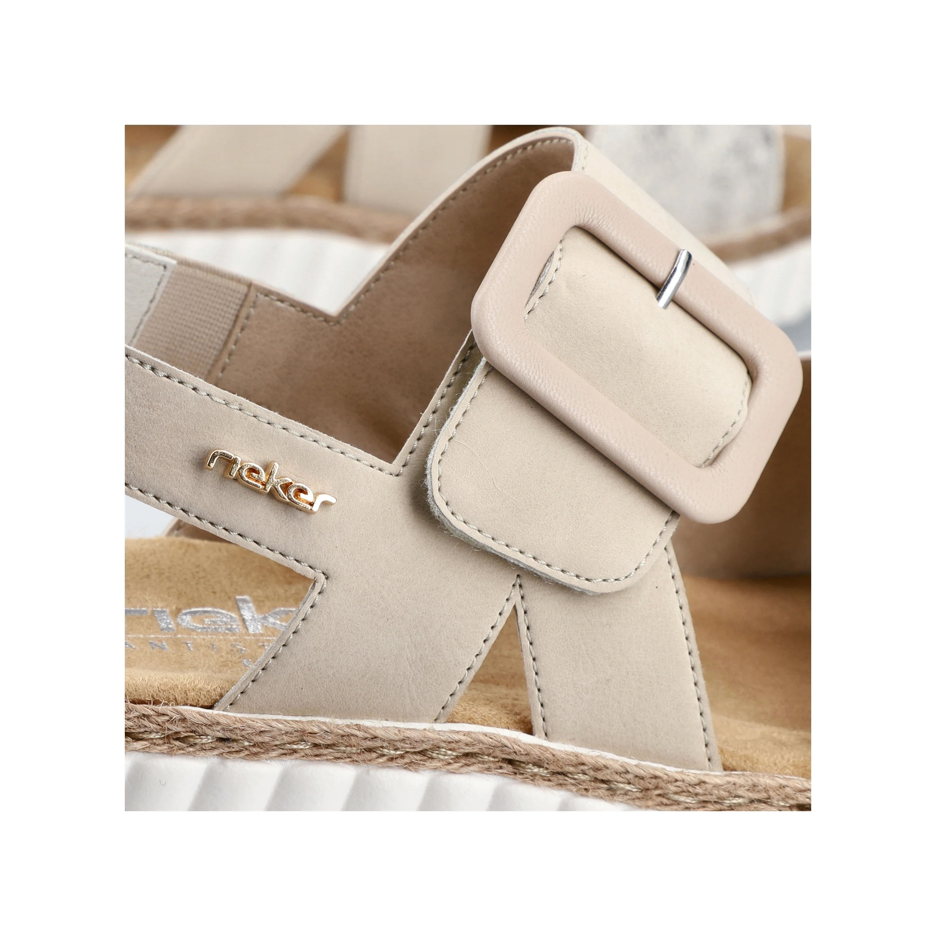 Rieker Women's Wedge Sandal - Beige | 69260-60 - Image 15