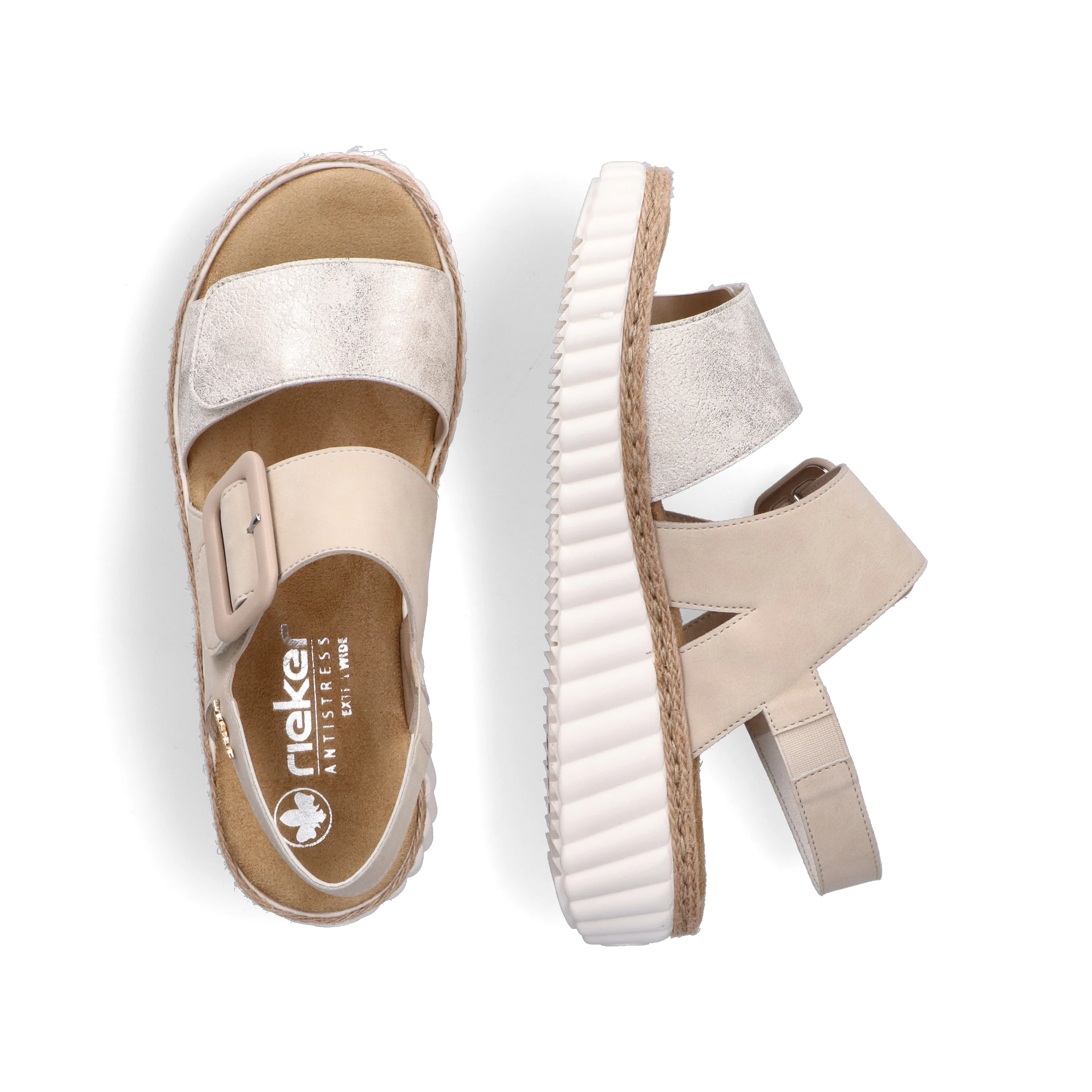 Rieker Women's Wedge Sandal - Beige | 69260-60 - Image 9