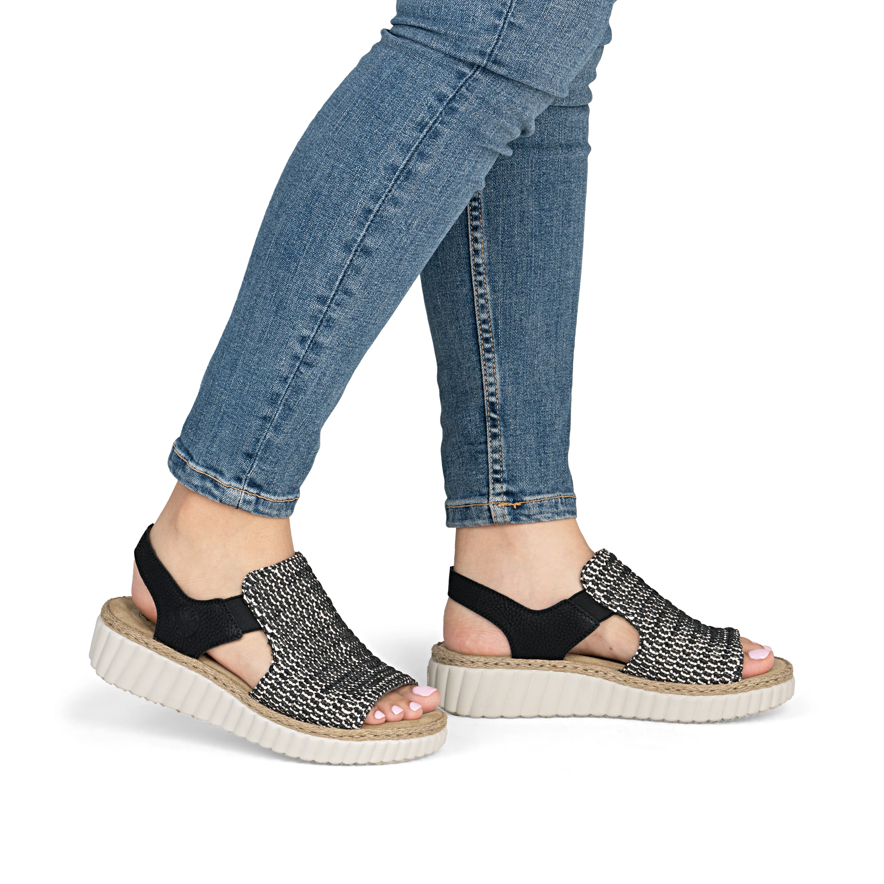 Rieker Women's Wedge Sandal - Black | 69276-00 - Image 20