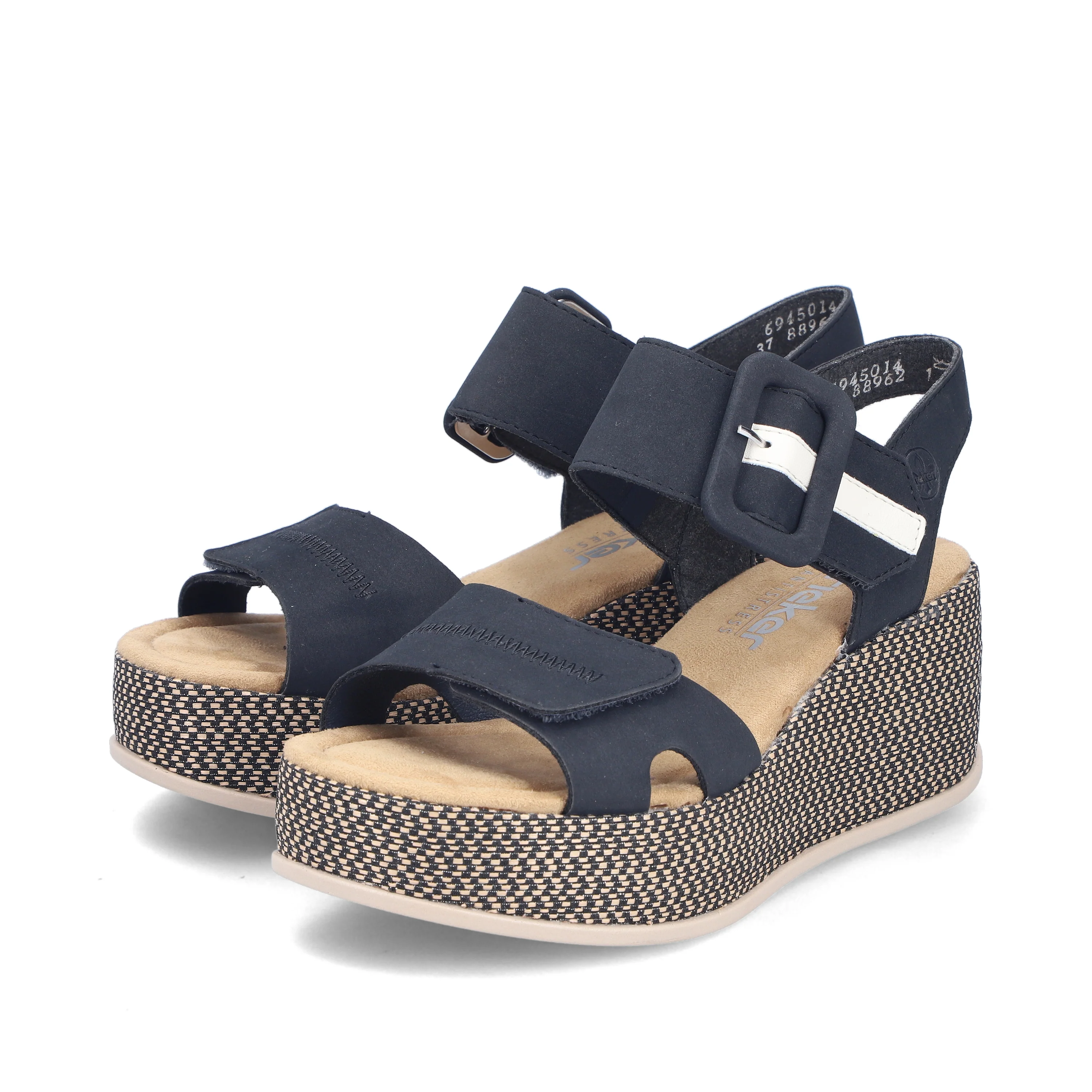 Rieker Women's Wedge Sandal - Blue | 69450-14 - Image 16